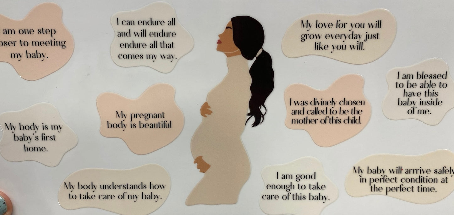 Pregnancy Affirmation Tumbler or Glass Can UV DTF wrap