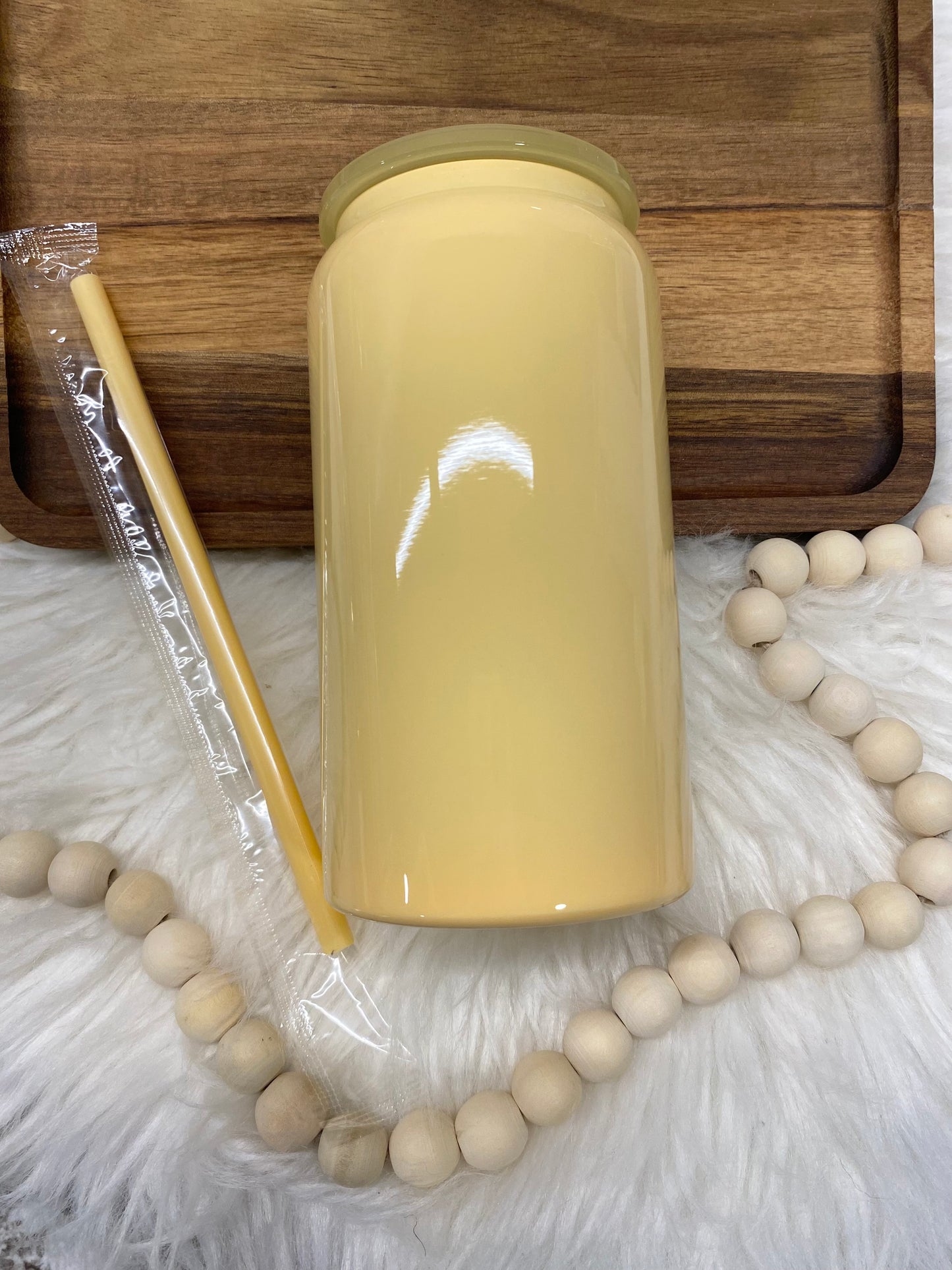 16oz Stainless Steel Cup Pastel Yellow