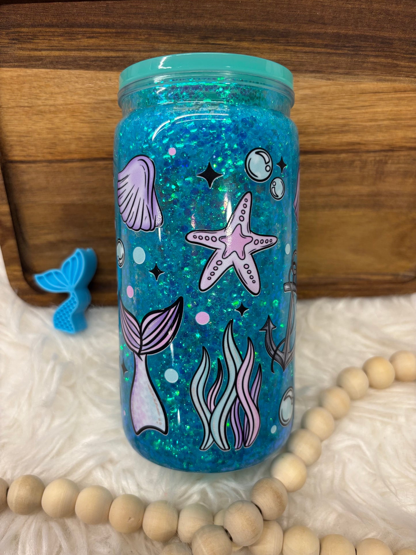Salty Skull Mermaid Snow Globe Cup