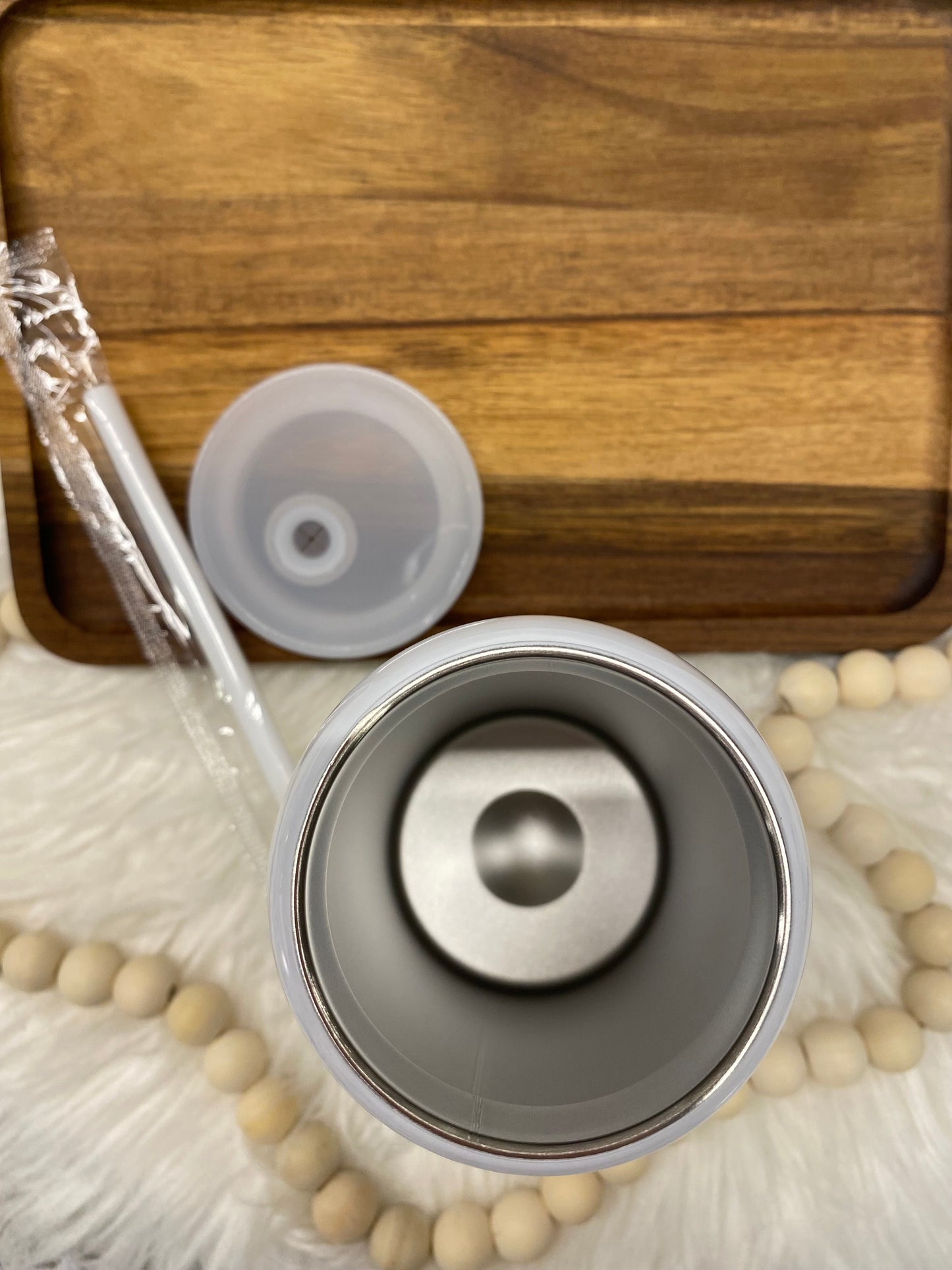 White, Custom 16oz Stainless Steel Cup