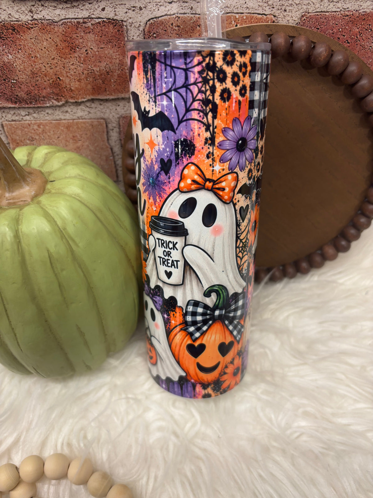 Spooky Season Coffee Ghost Insulated 20oz Skinny Tumbler
