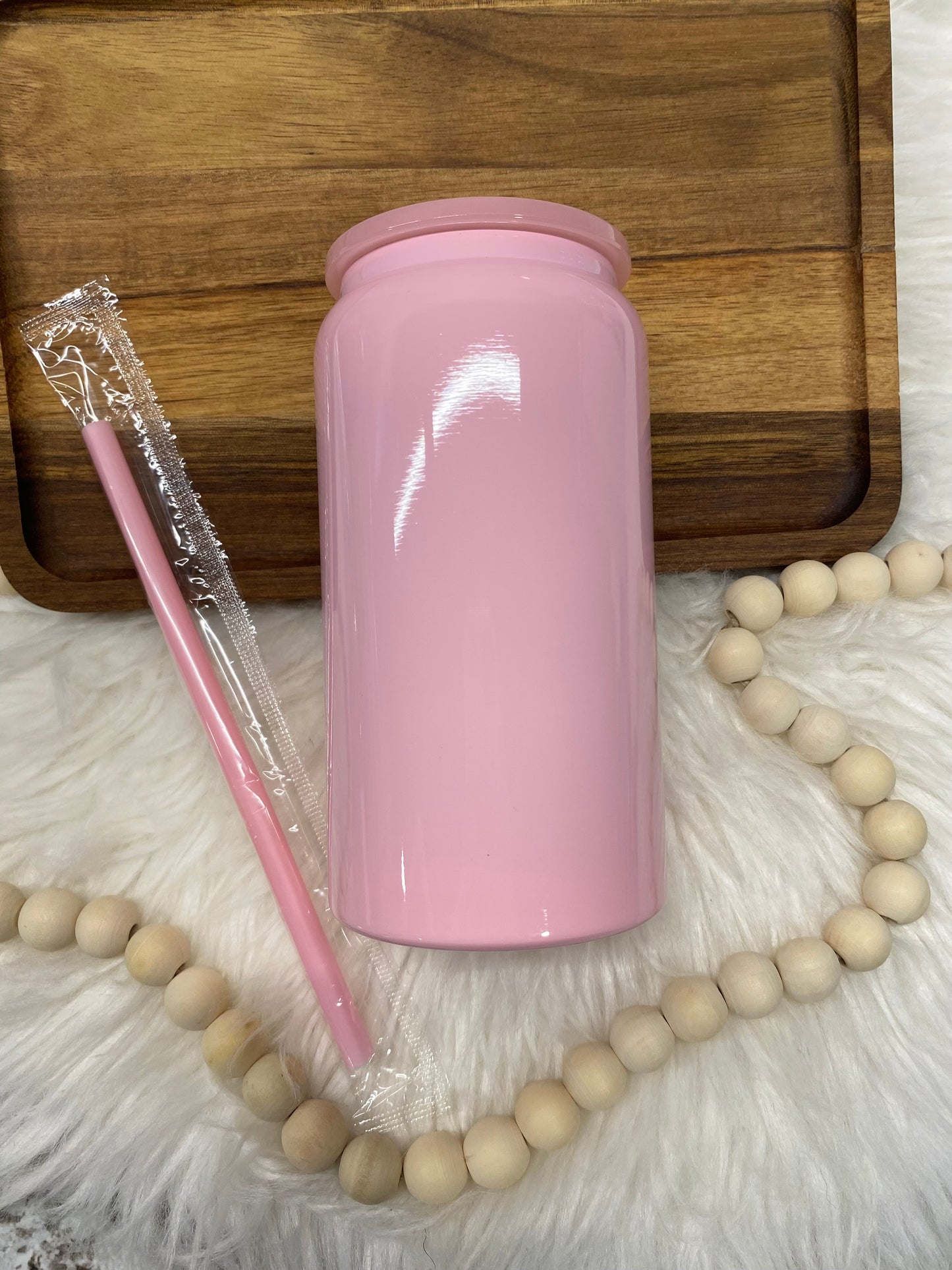 16oz Stainless Steel Cup Light Pink