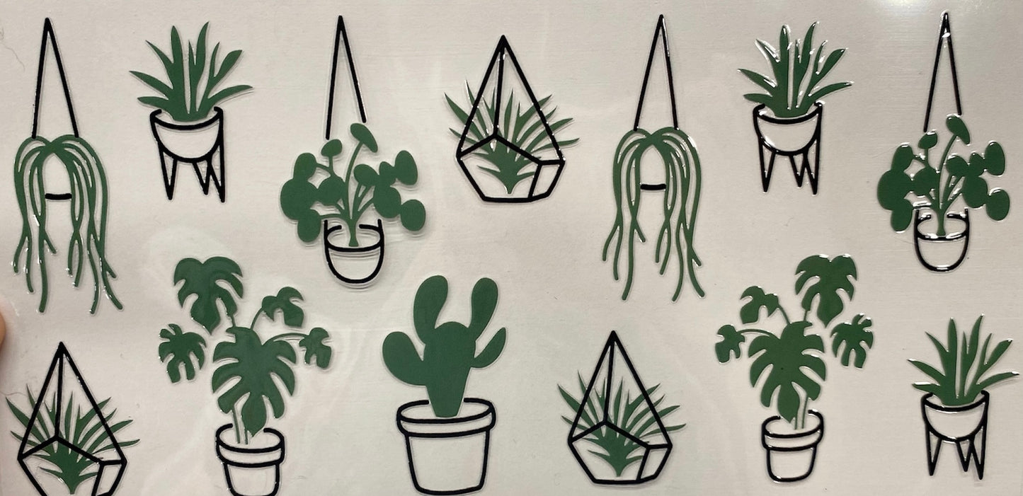 Plants Tumbler or Glass Can UV DTF wrap