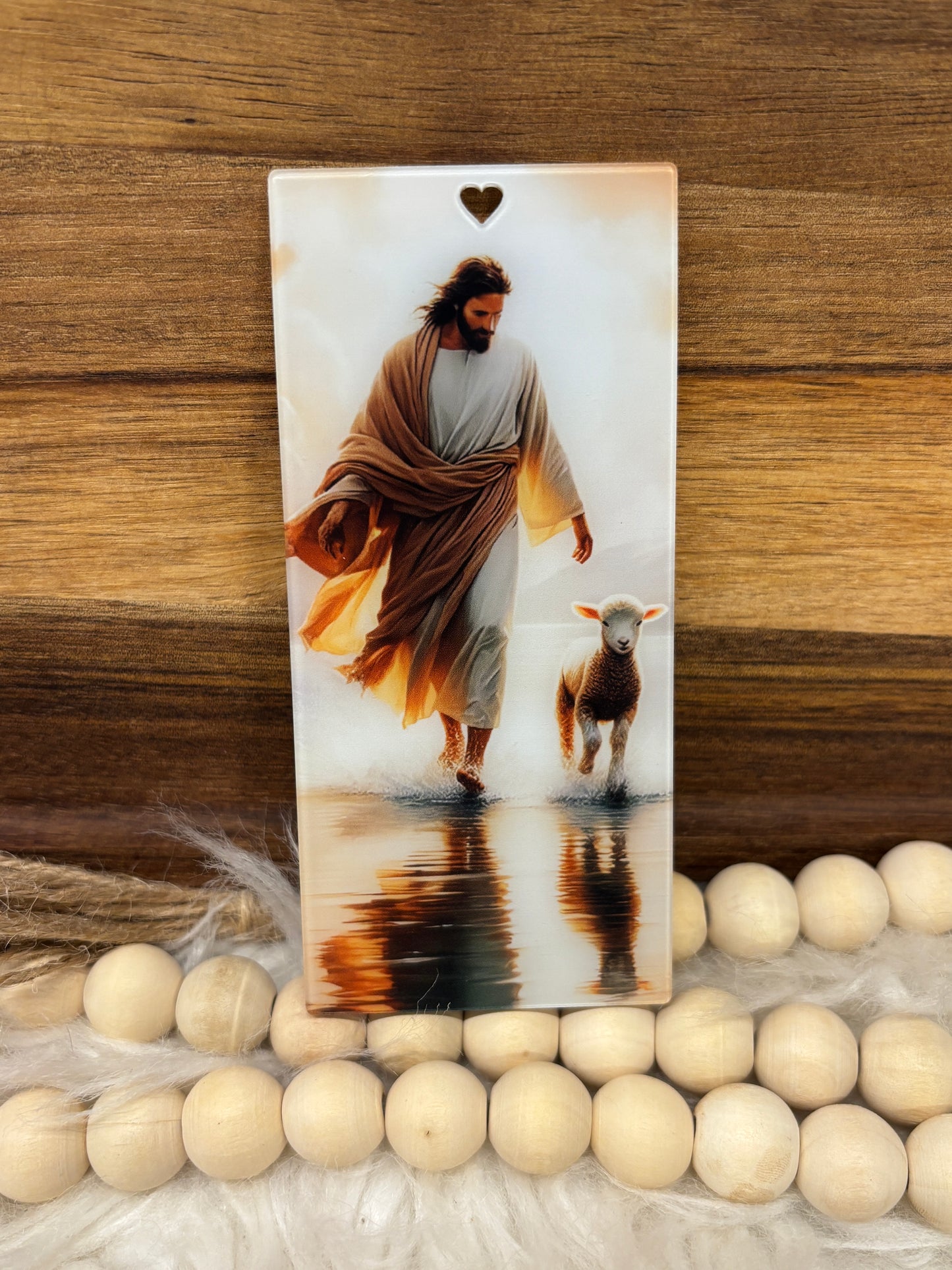 Jesus and the Lamb Acrylic Bookmark
