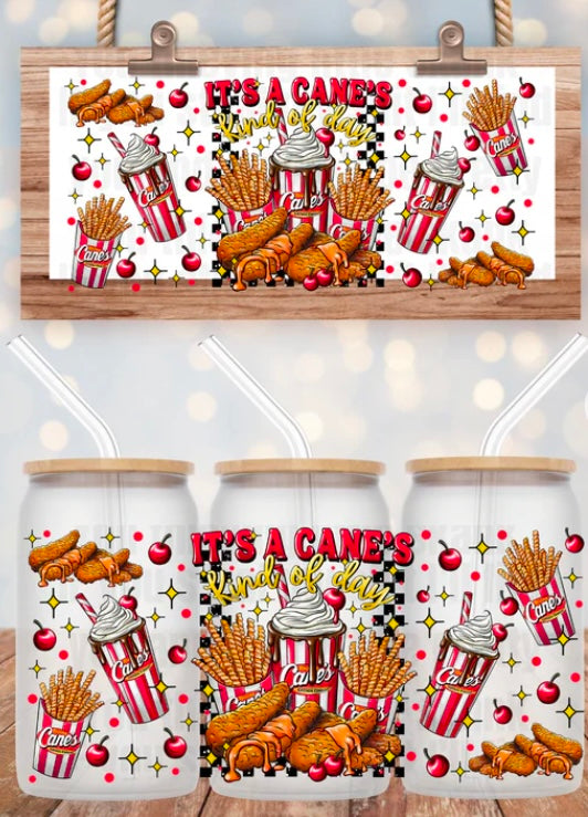 Fried Chicken Tumbler or Glass Can UV DTF wrap - MUST BUY CUP