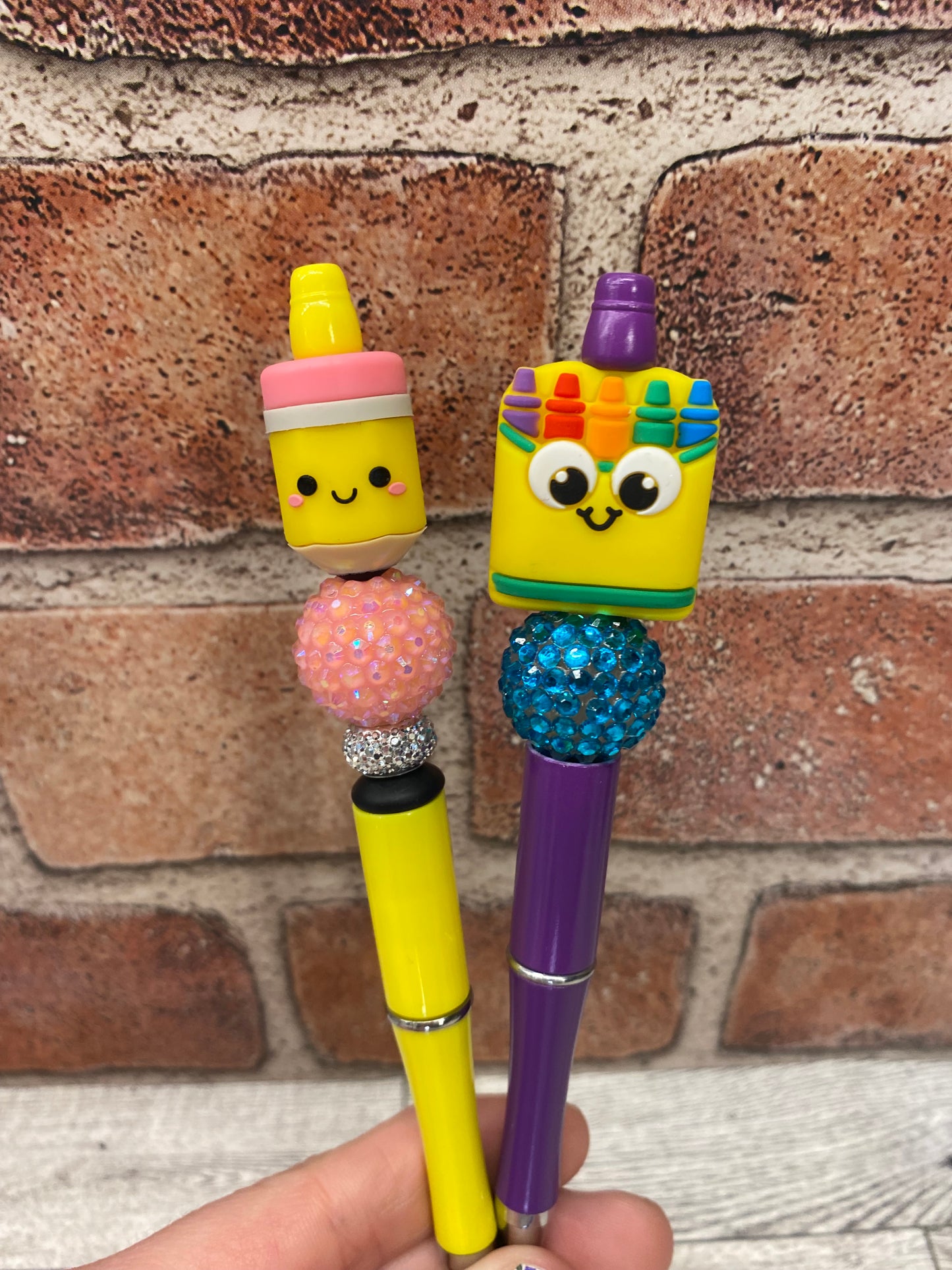 3D Teacher Pencil Crayons silicone beaded ballpoint ink pen