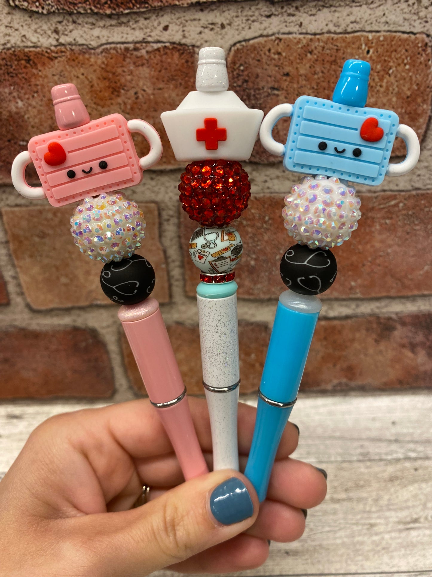3D Medical Hat & Mask silicone beaded ballpoint ink pen