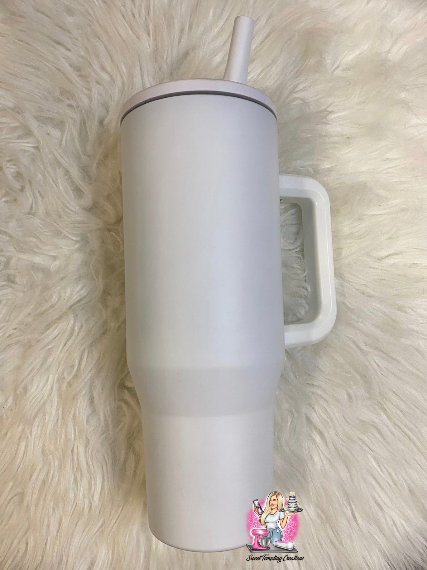 White, Custom 40oz Sipper Tumbler UVDTF or Sublimation
