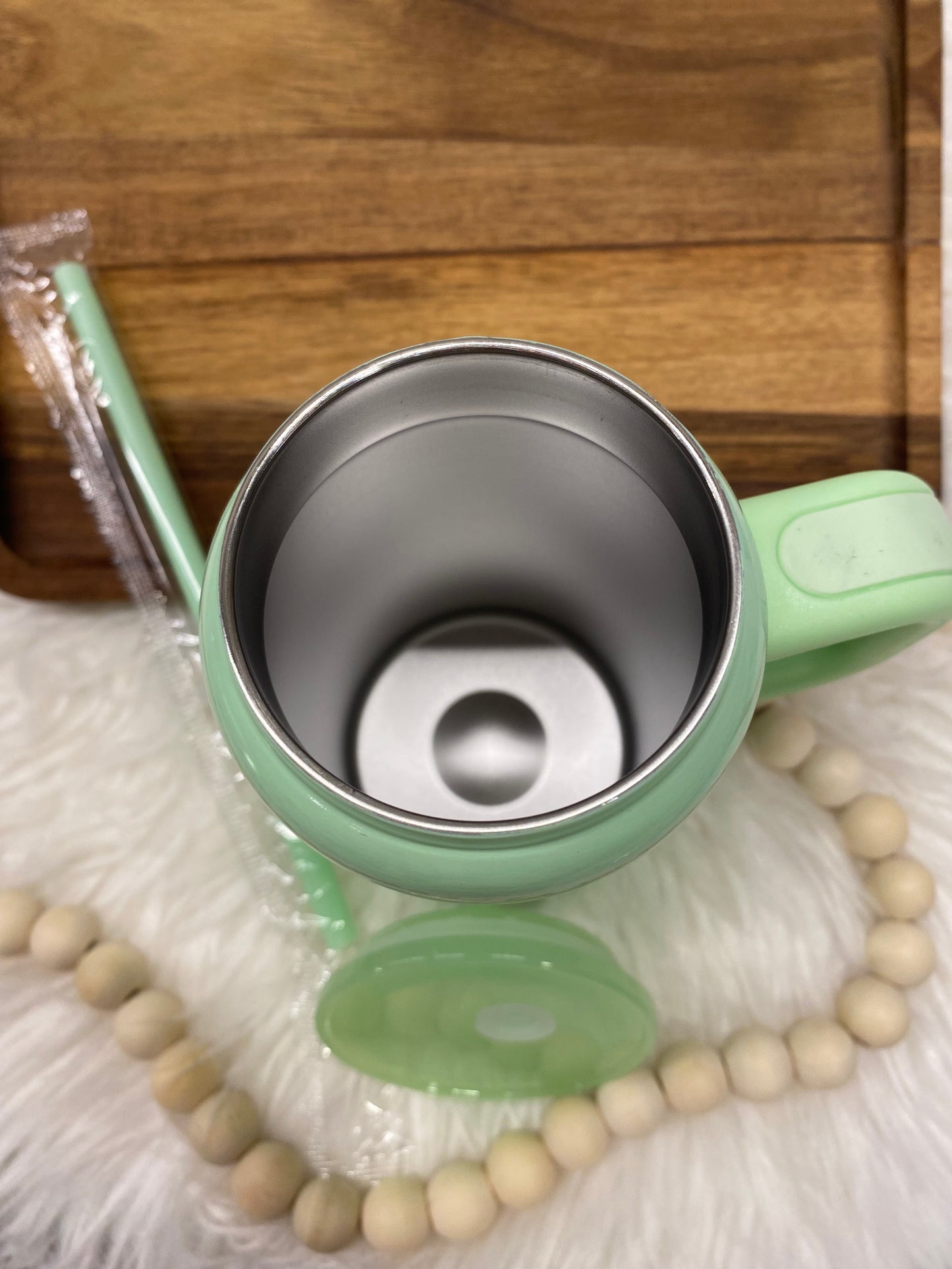 Mint Green, Custom 16oz Stainless Steel Cup with Handle