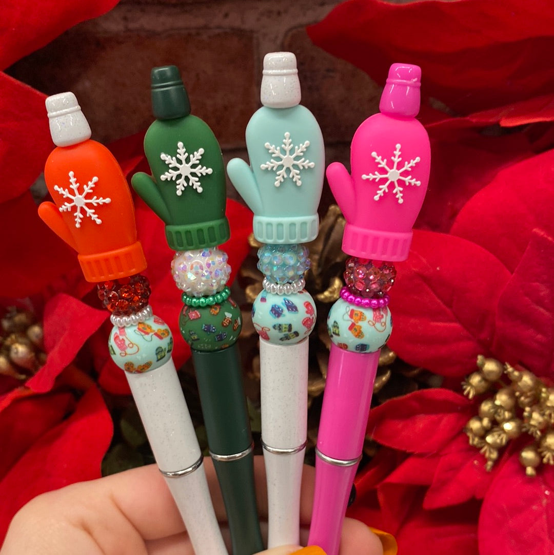 Winter Glove silicone beaded ballpoint ink pen