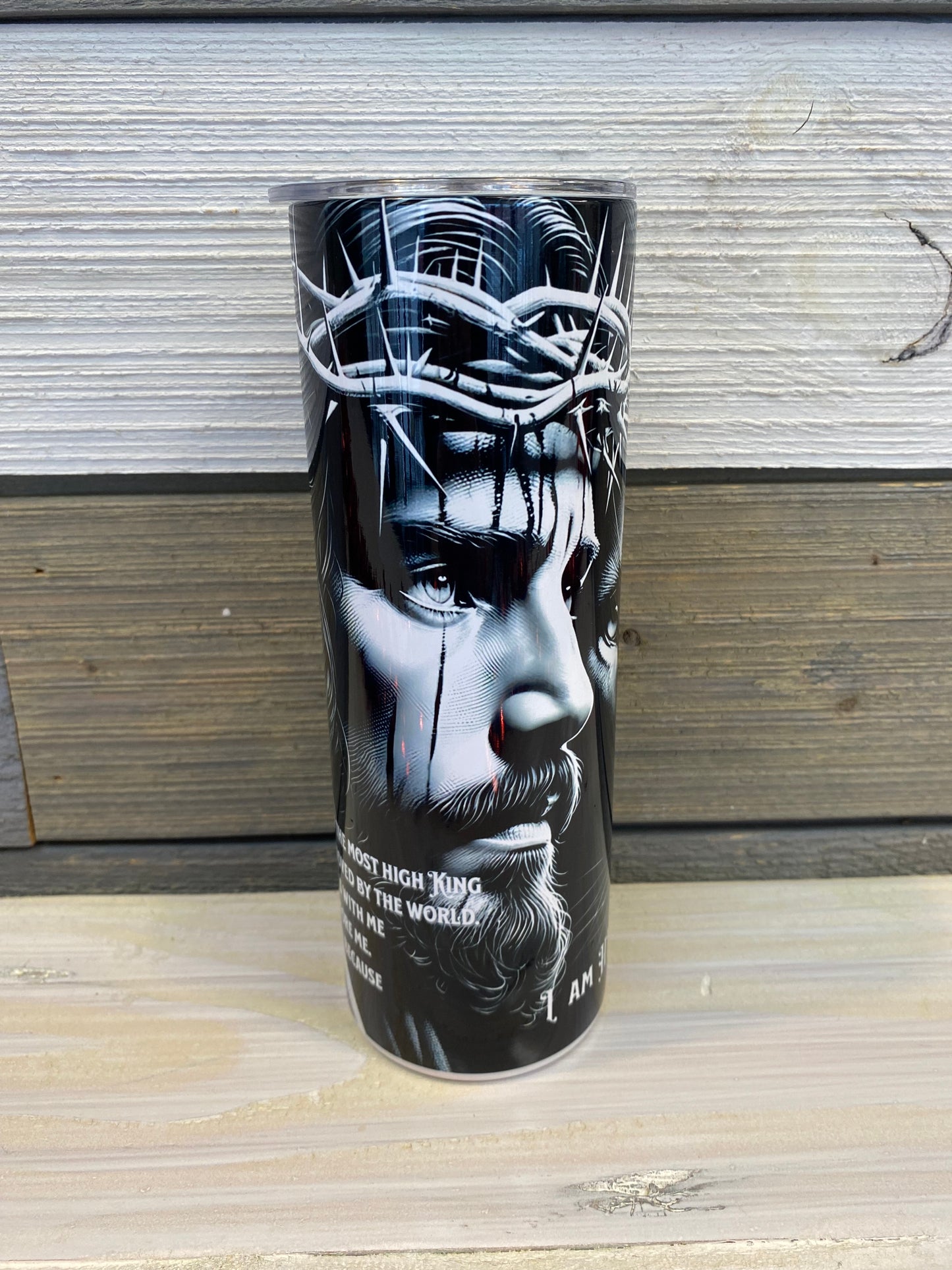 I Am His Jesus the King Insulated 20oz Skinny Tumbler