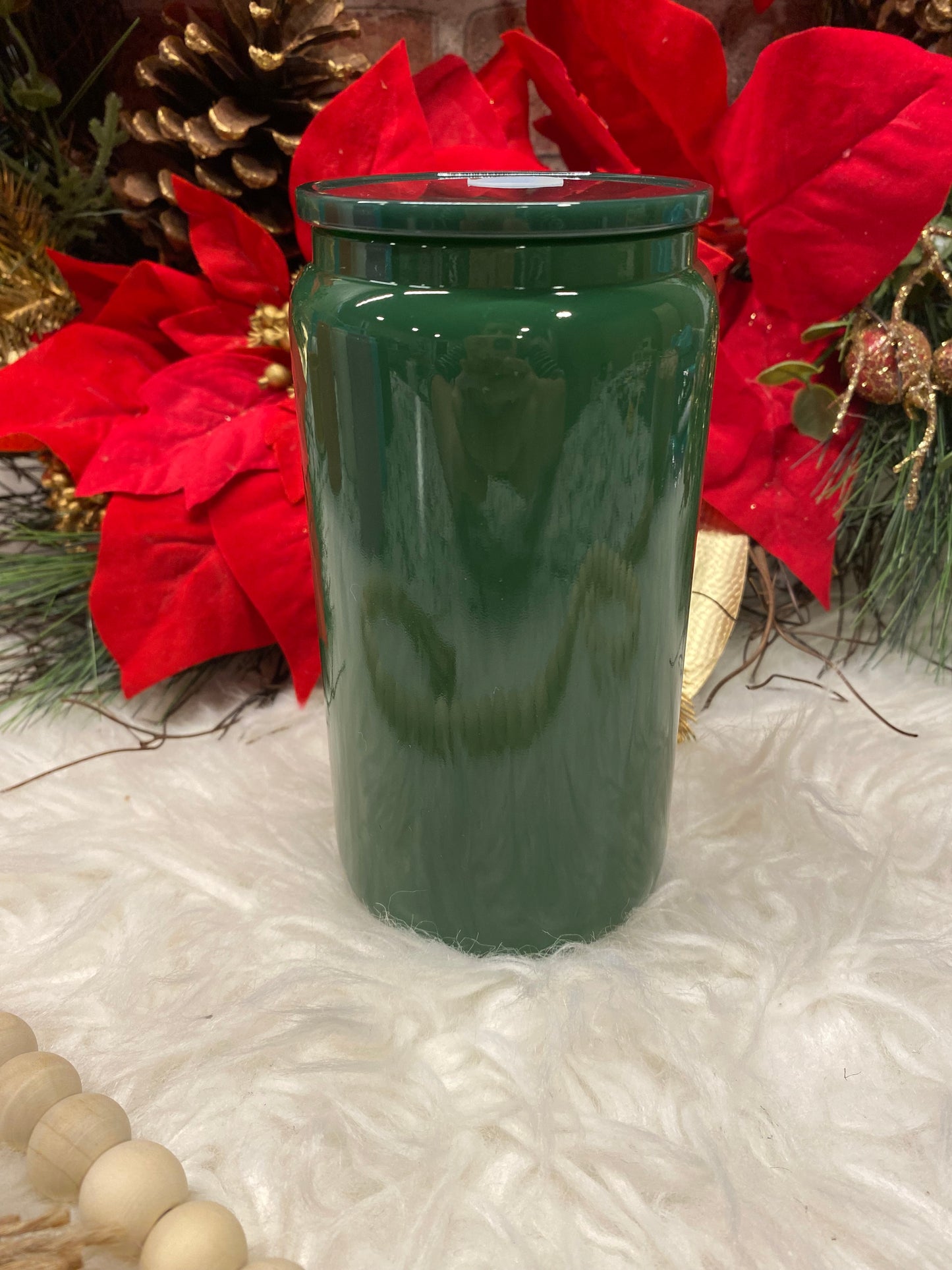 16oz Green Glass Can Sublimation or UVDTF