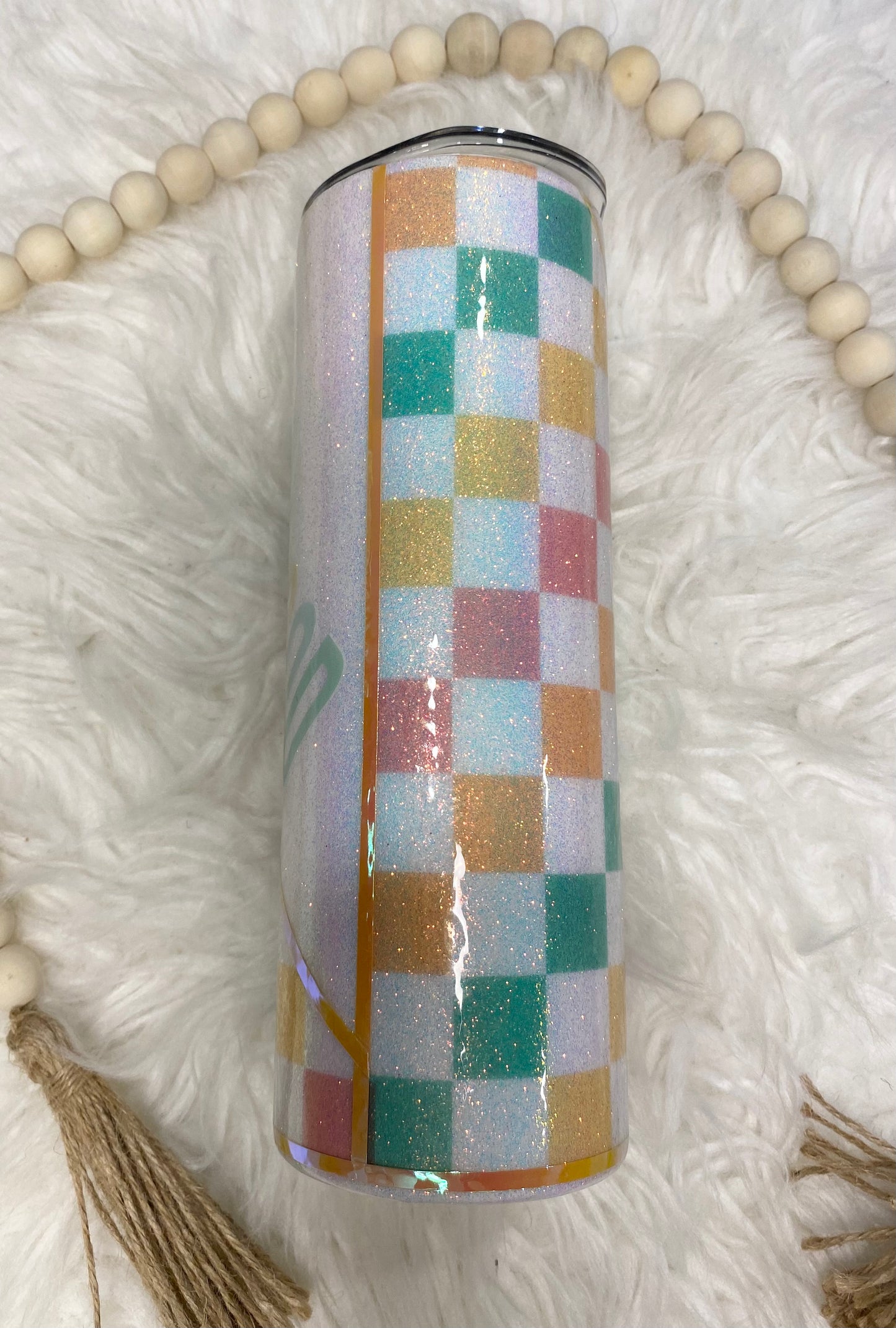 God is Good Opal Insulated 20oz Skinny Expoy-Free Glitter Tumbler