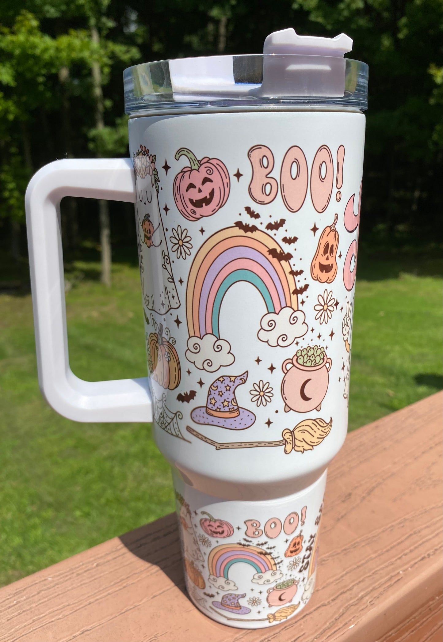 Tis’ the Spooky Season 40oz Tumbler with White handle
