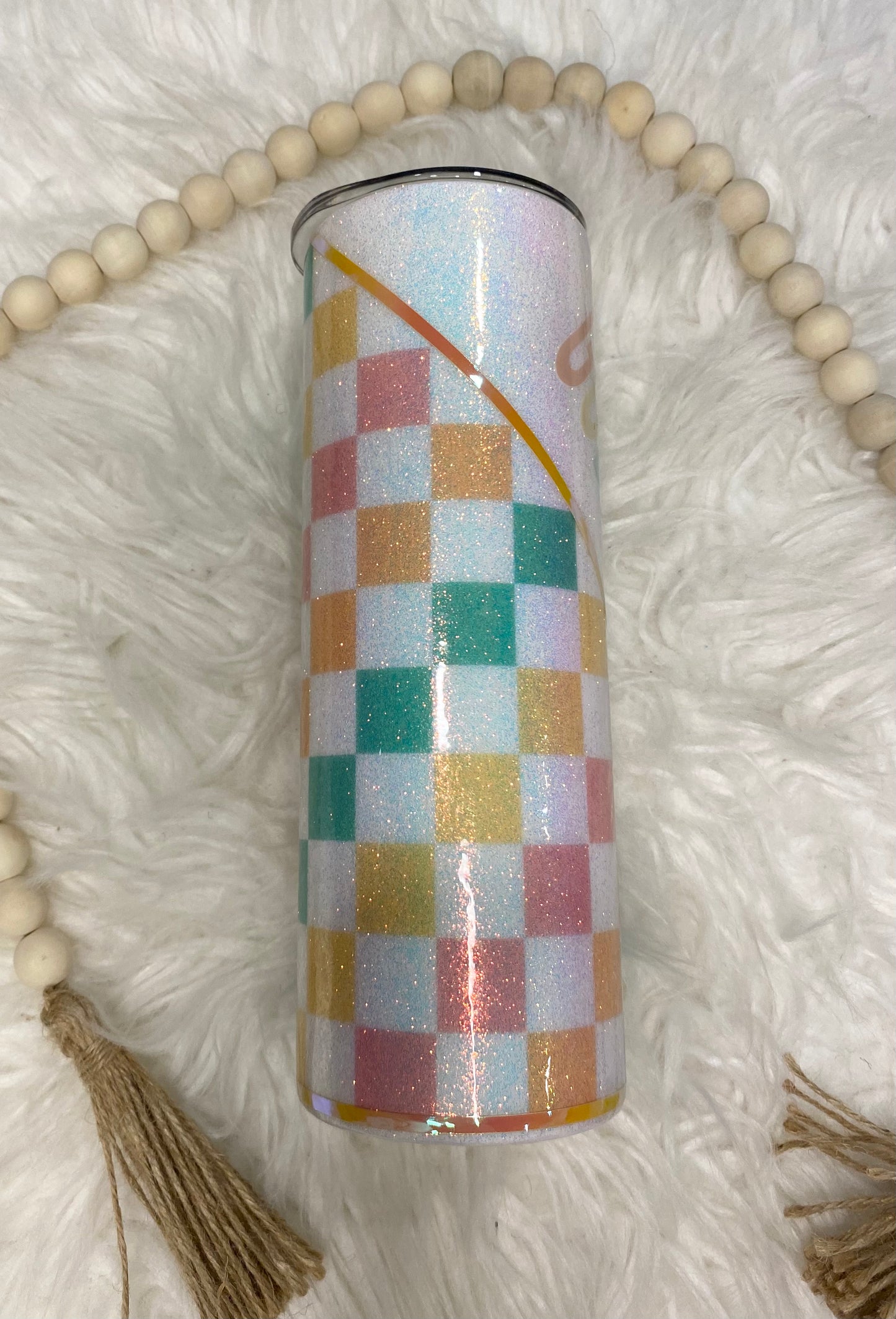 God is Good Opal Insulated 20oz Skinny Expoy-Free Glitter Tumbler