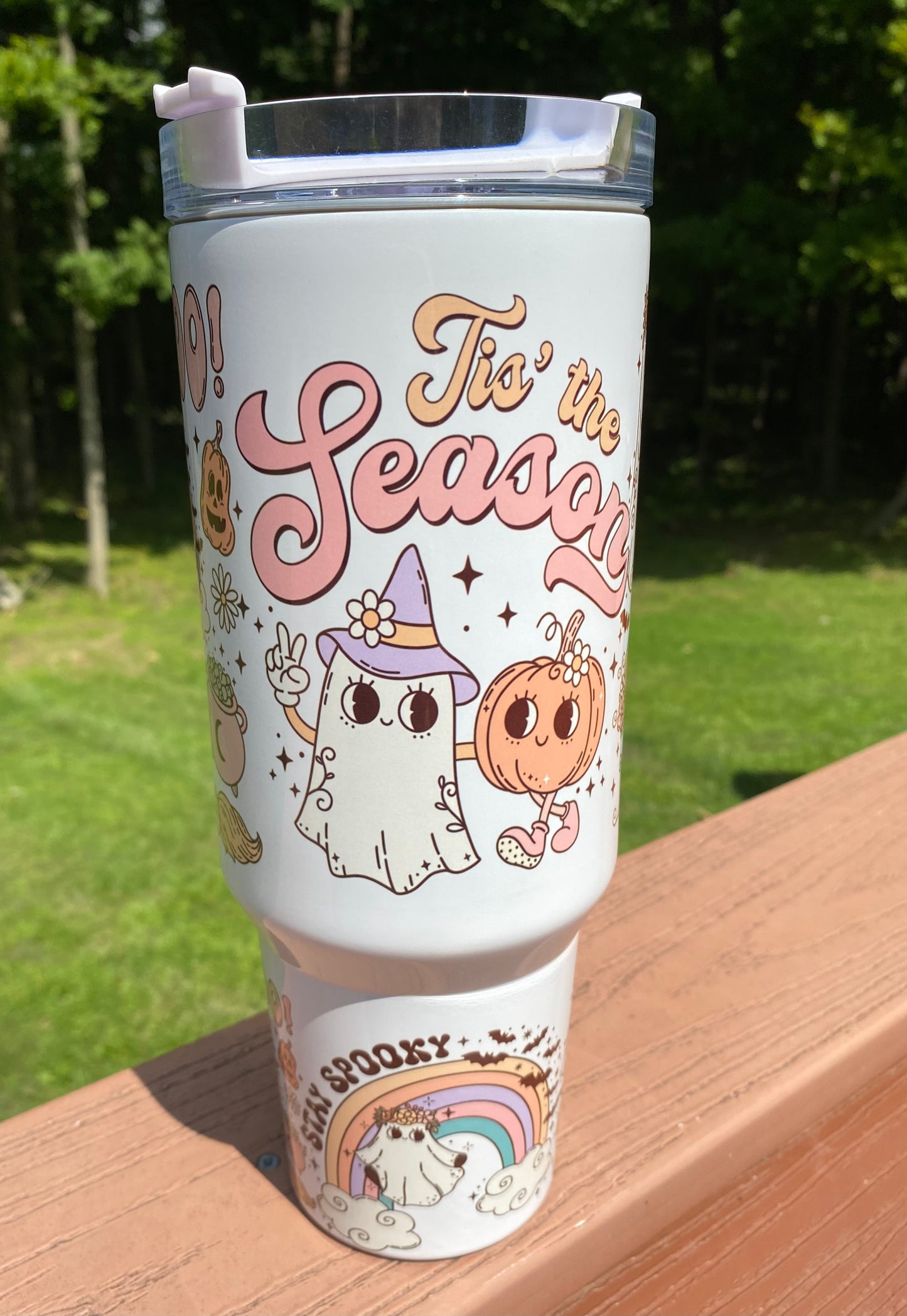 Tis’ the Spooky Season 40oz Tumbler with White handle