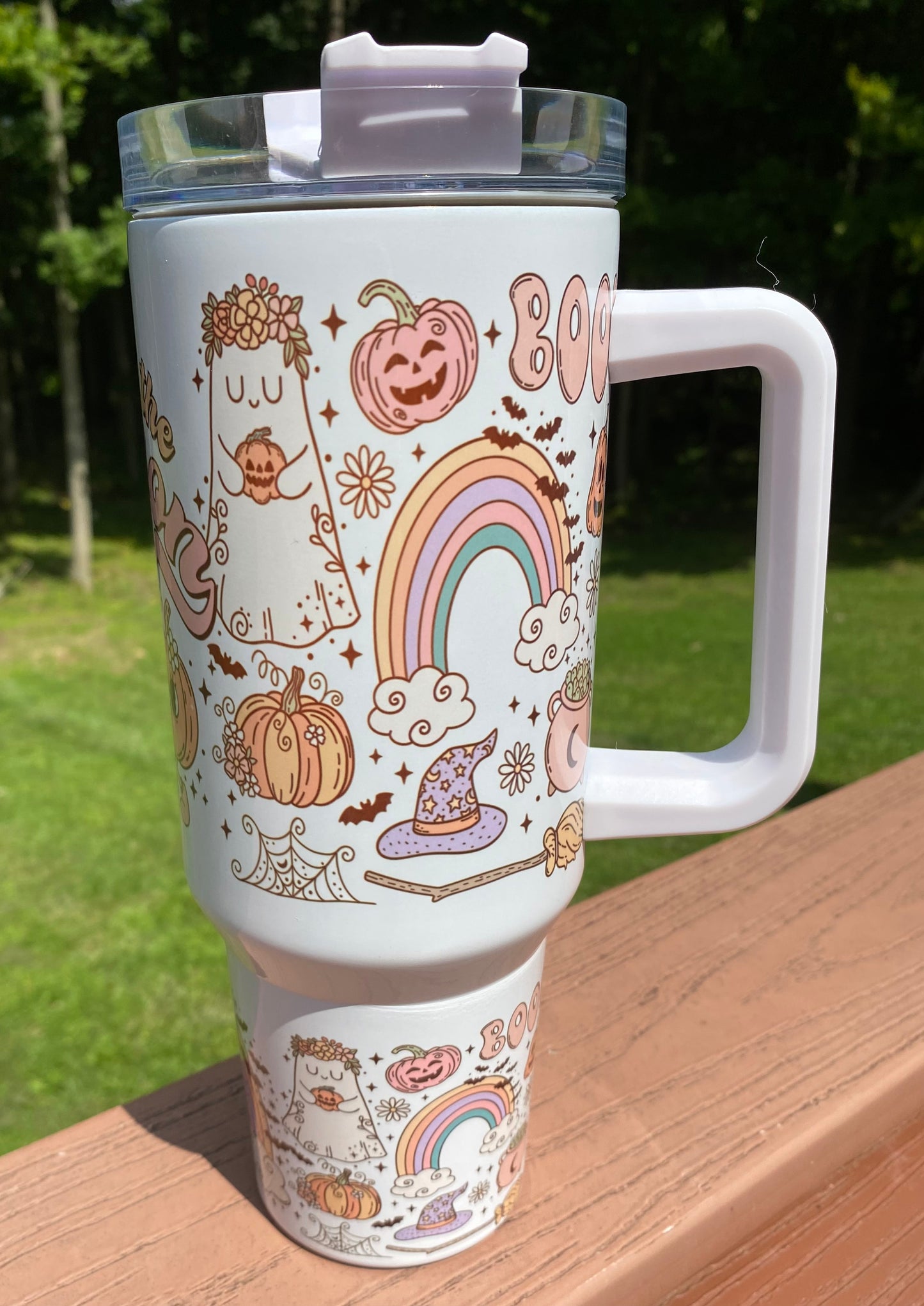 Tis’ the Spooky Season 40oz Tumbler with White handle