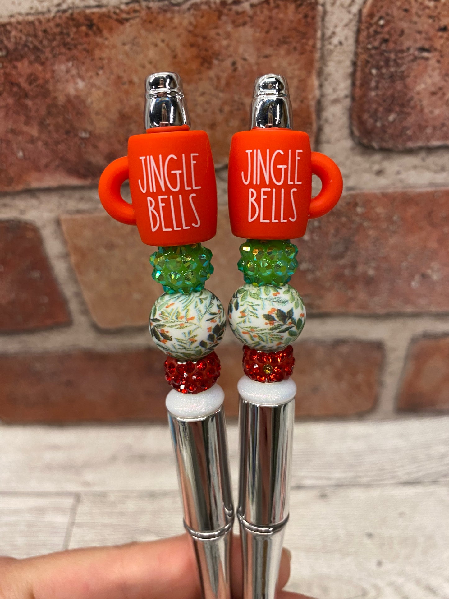 Jingle Bells Mug silicone beaded ballpoint ink pen
