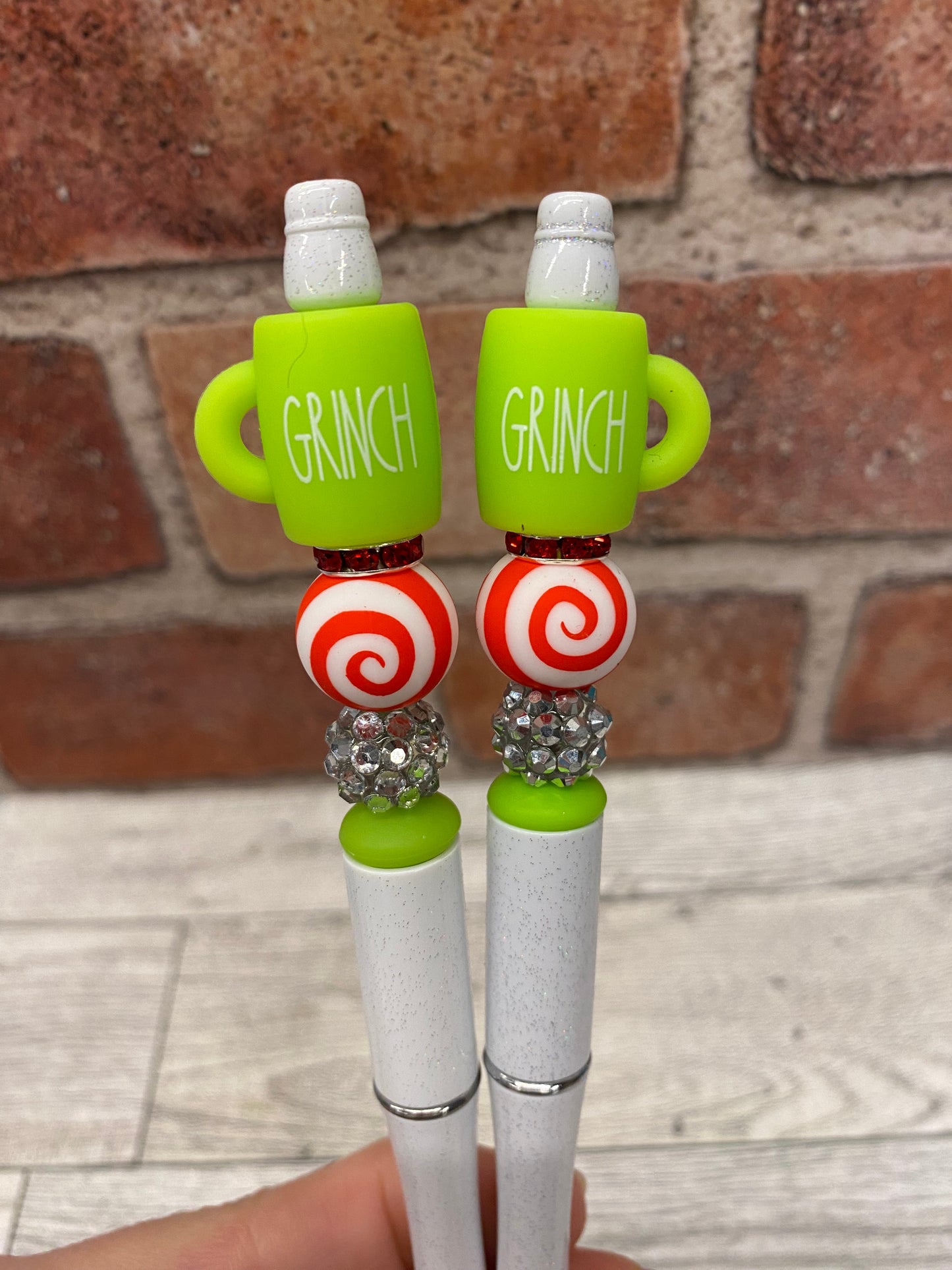 Grinch Mug silicone beaded ballpoint ink pen