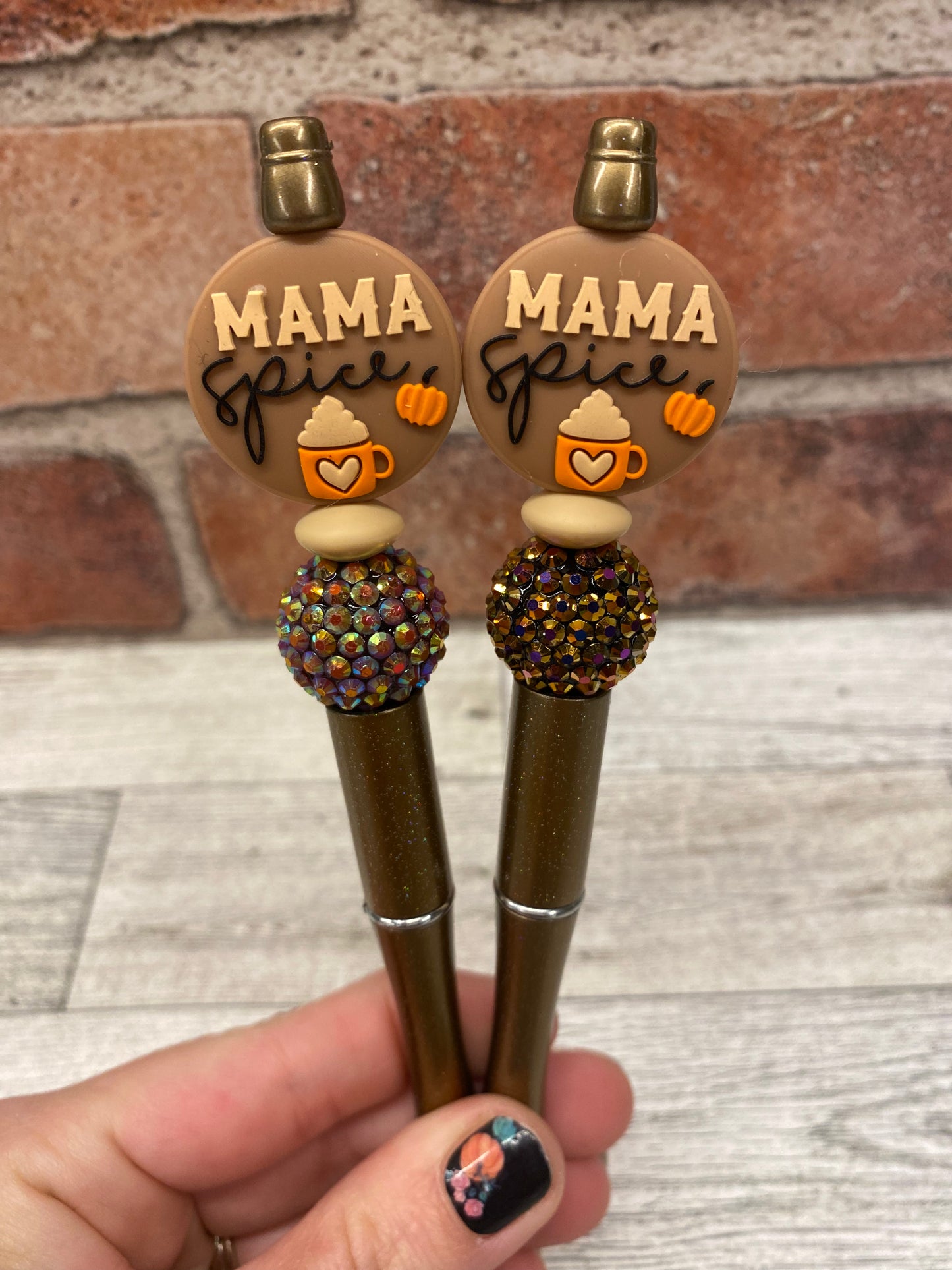 Mama Pumpkin Spice silicone beaded ballpoint ink pen