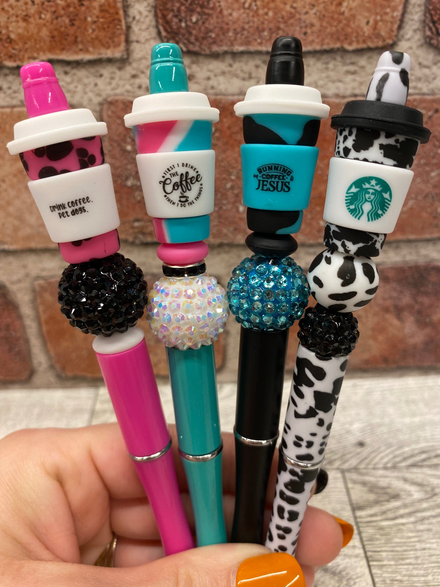 3D Coffee Cups silicone beaded ink pen