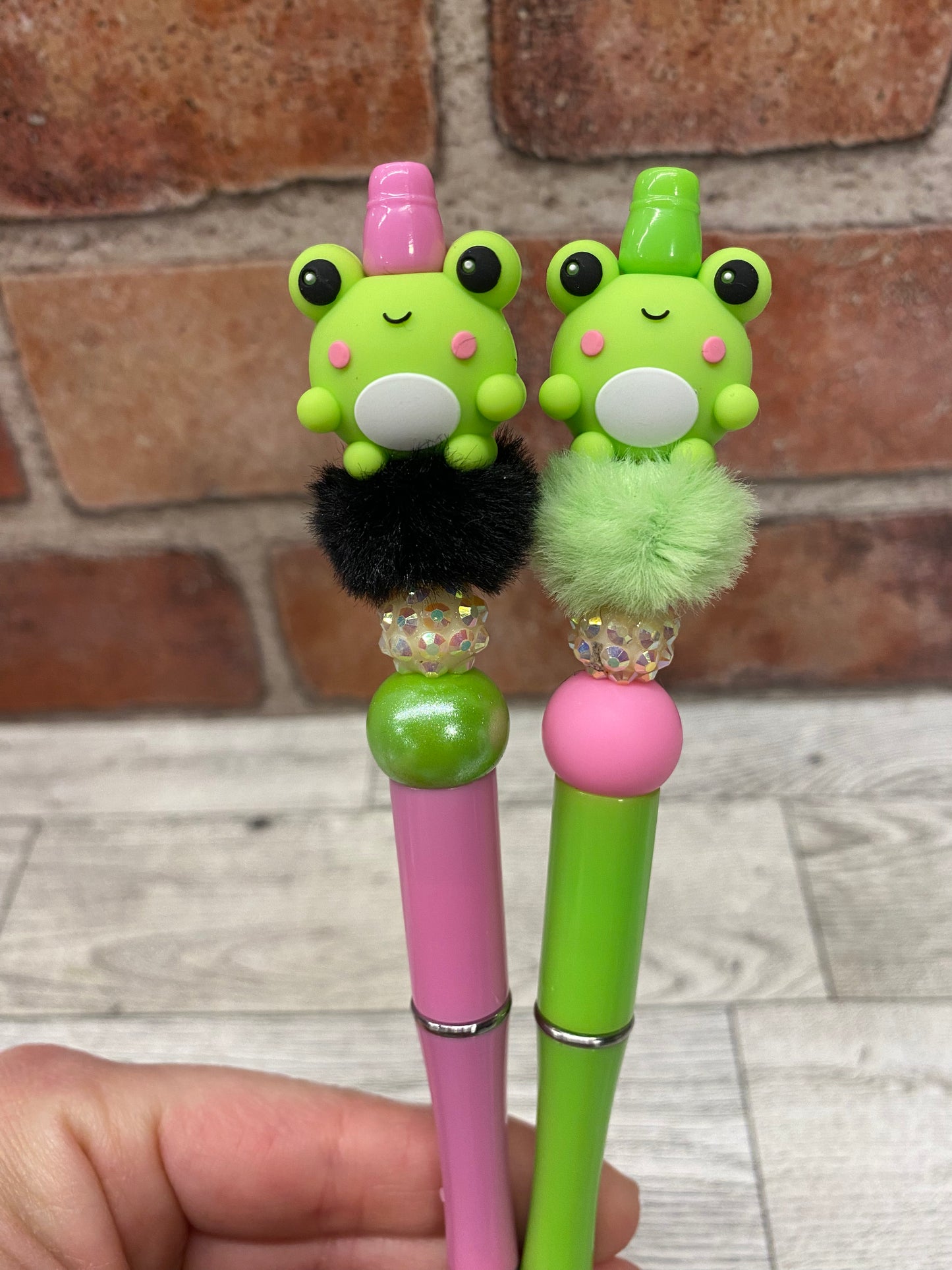 3D Frog silicone beaded ballpoint ink pen