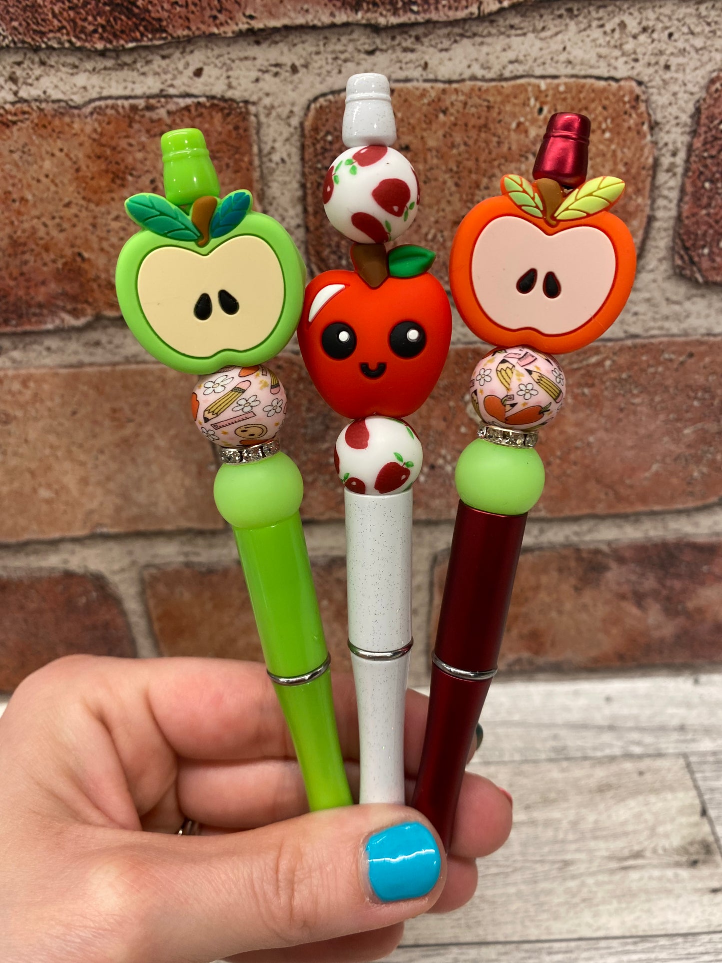 Teacher Apple silicone beaded ballpoint ink pen