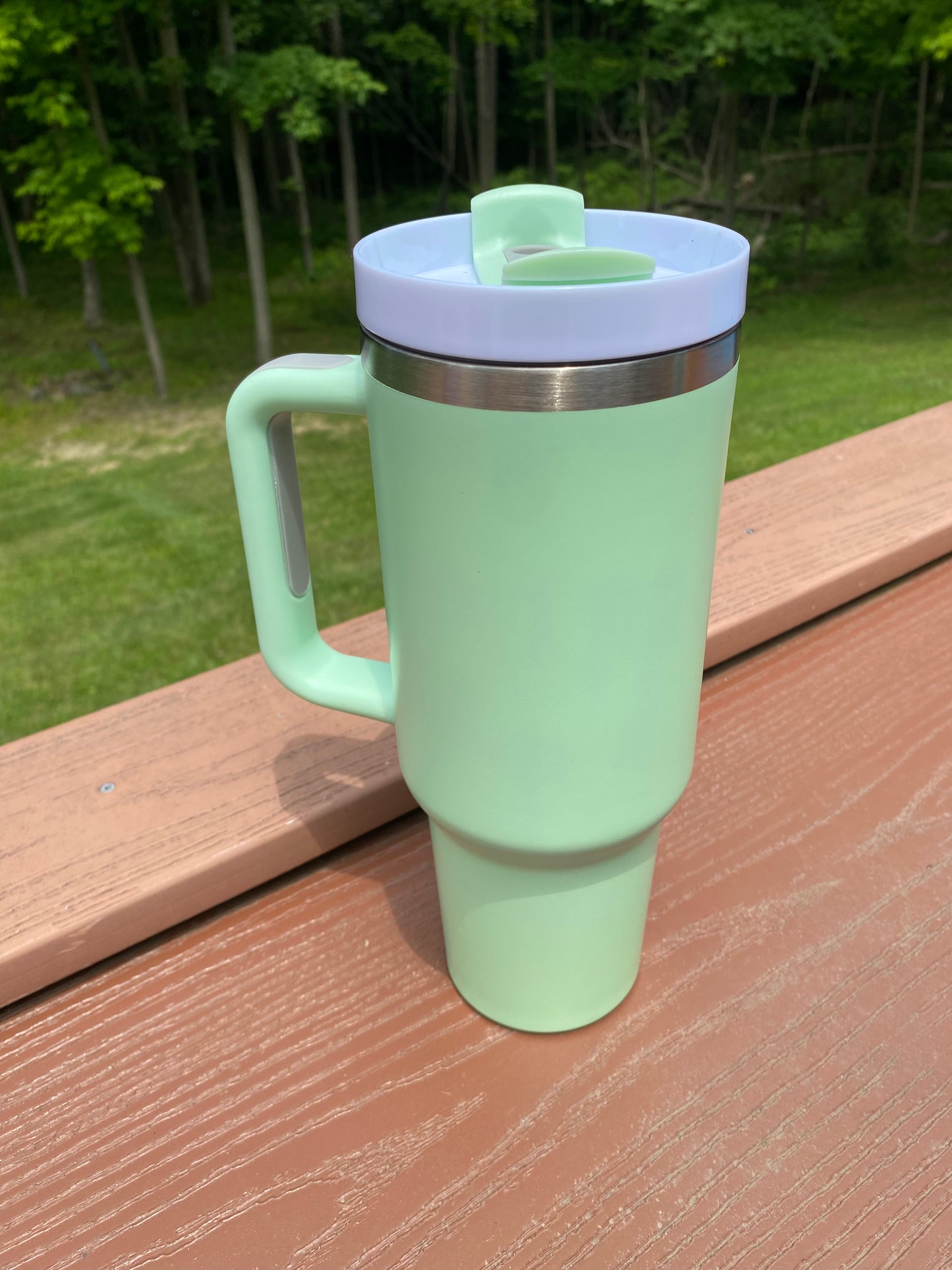 Custom 40oz Matte Sublimation Tumbler with Handle Key Lime