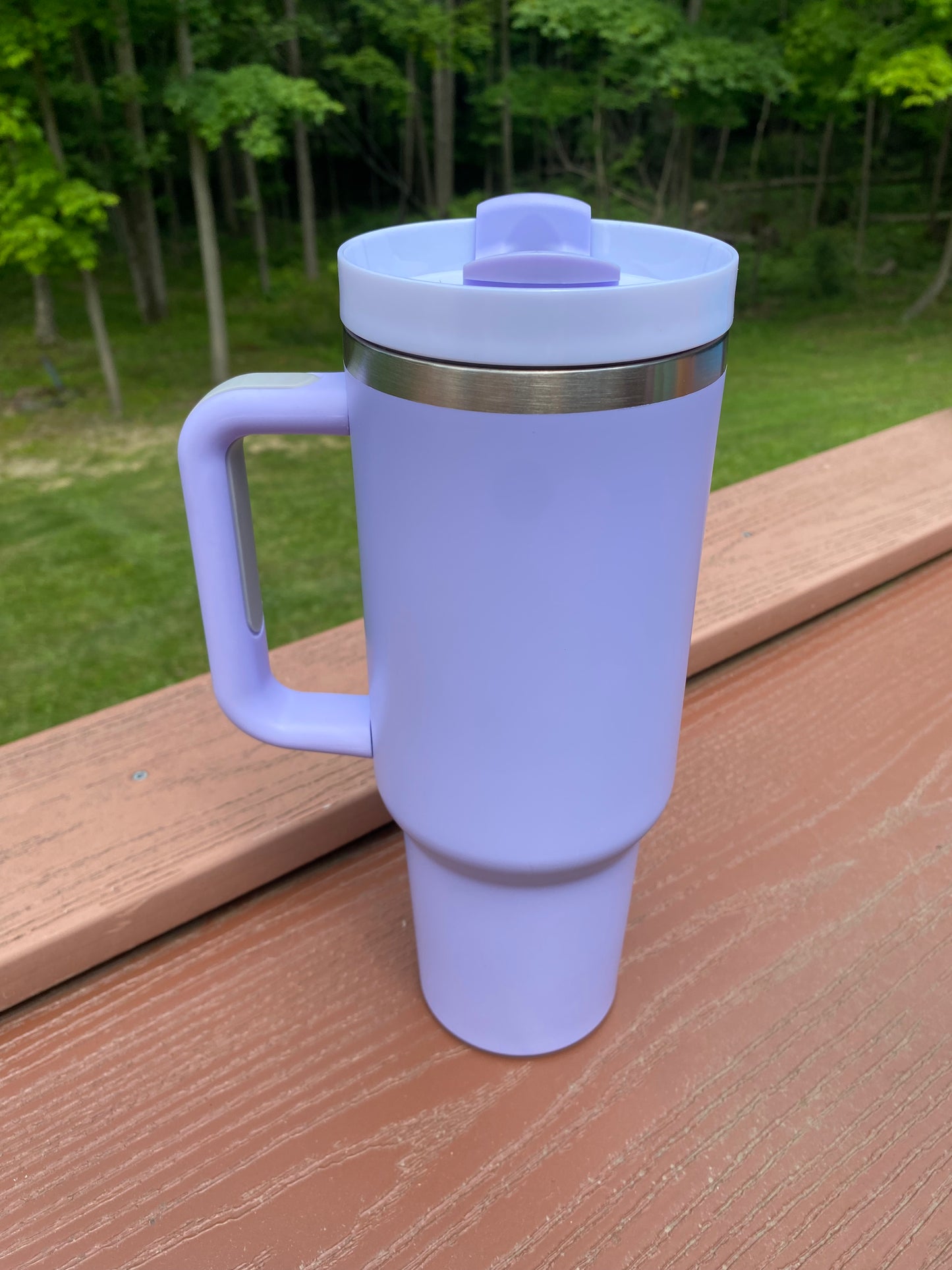 Custom 40oz Matte Sublimation Tumbler with Handle Ice Lavender