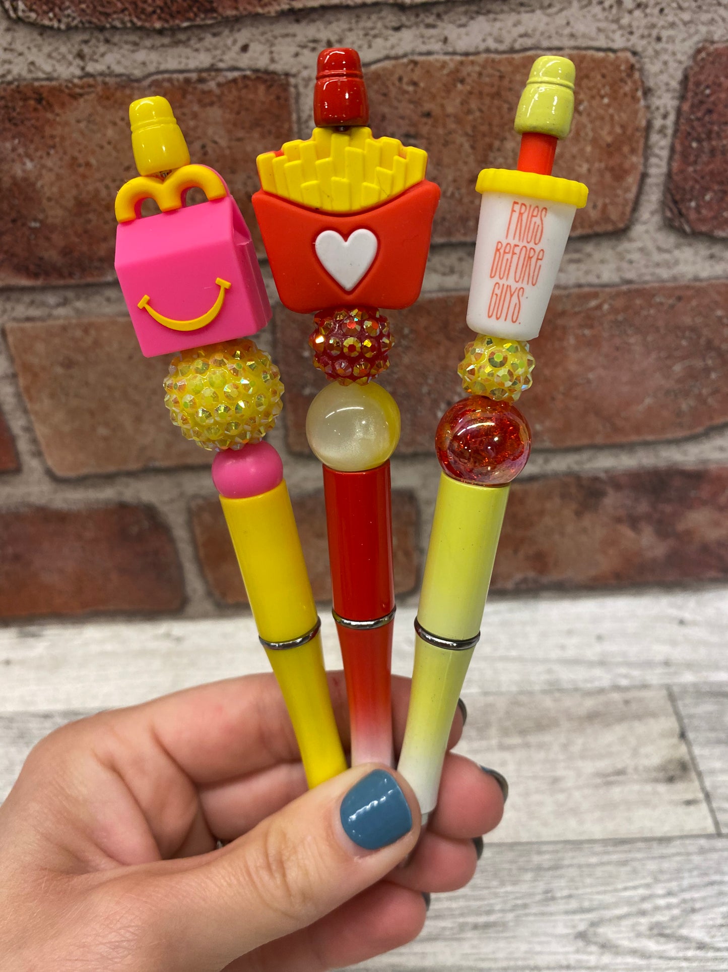 3D Fast Food silicone beaded ballpoint ink pen