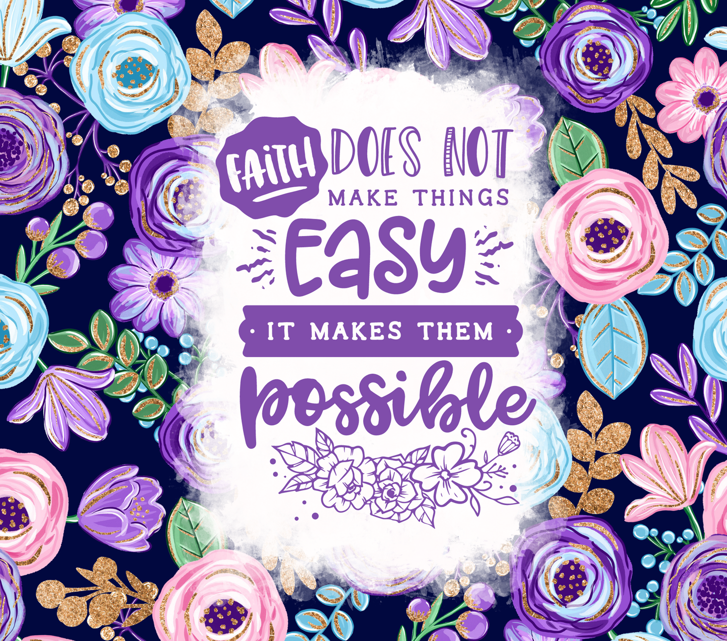 Faith makes things possible Insulated 20oz Skinny Tumbler