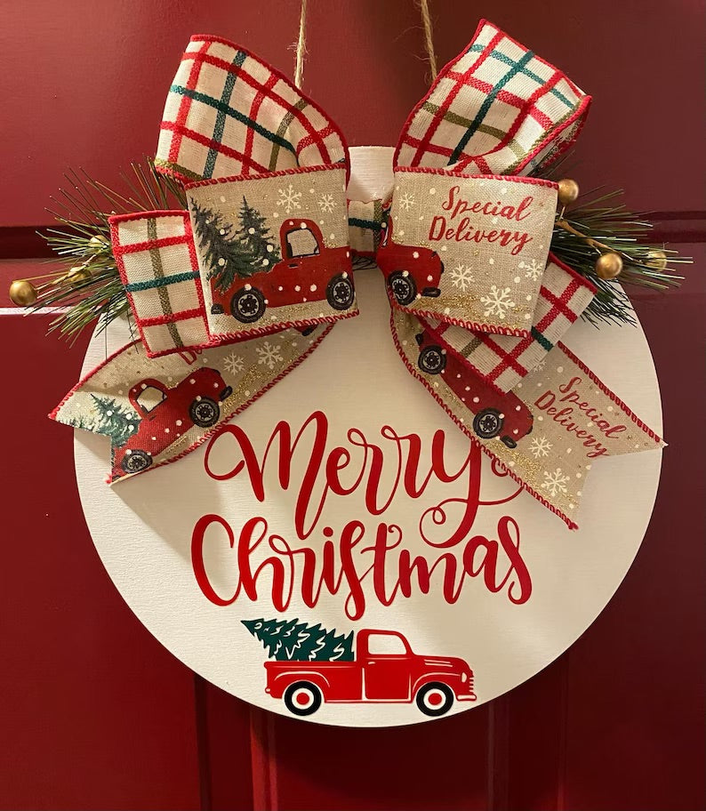Merry Christmas Truck Door Sign Home Decor