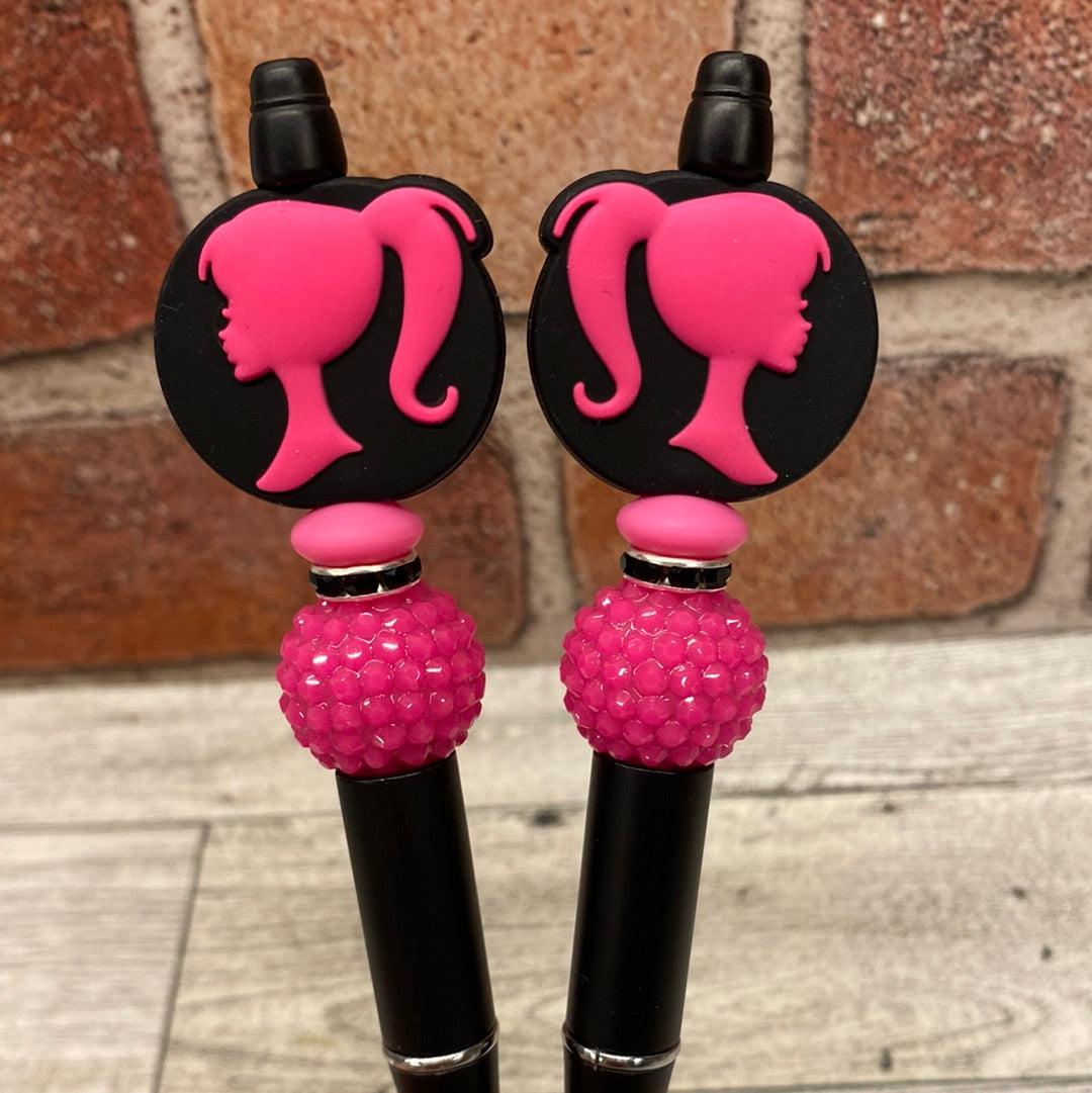 Doll silicone beaded ballpoint ink pen