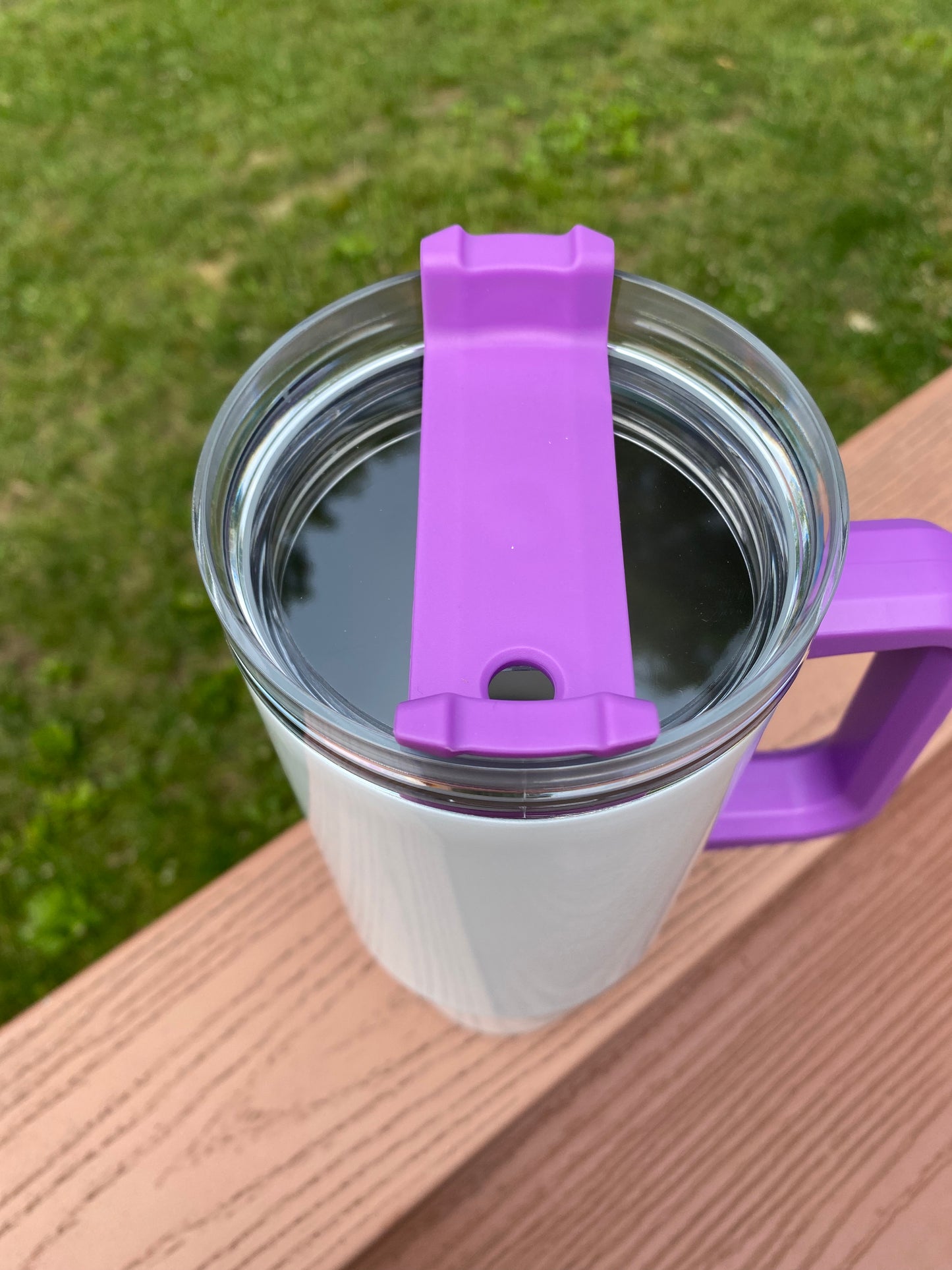 Custom 40oz Sublimation Tumbler Purple Handle