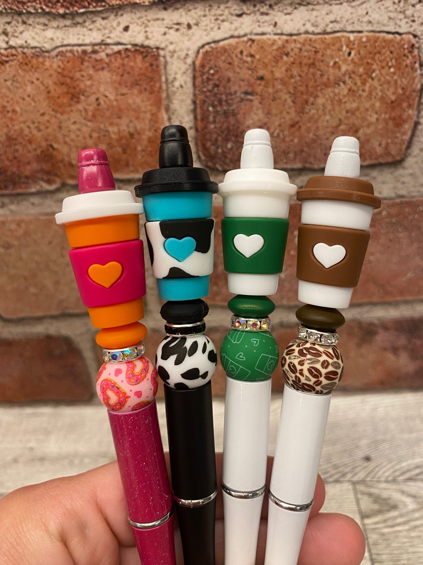 Coffee Cup silicone beaded ballpoint ink pen