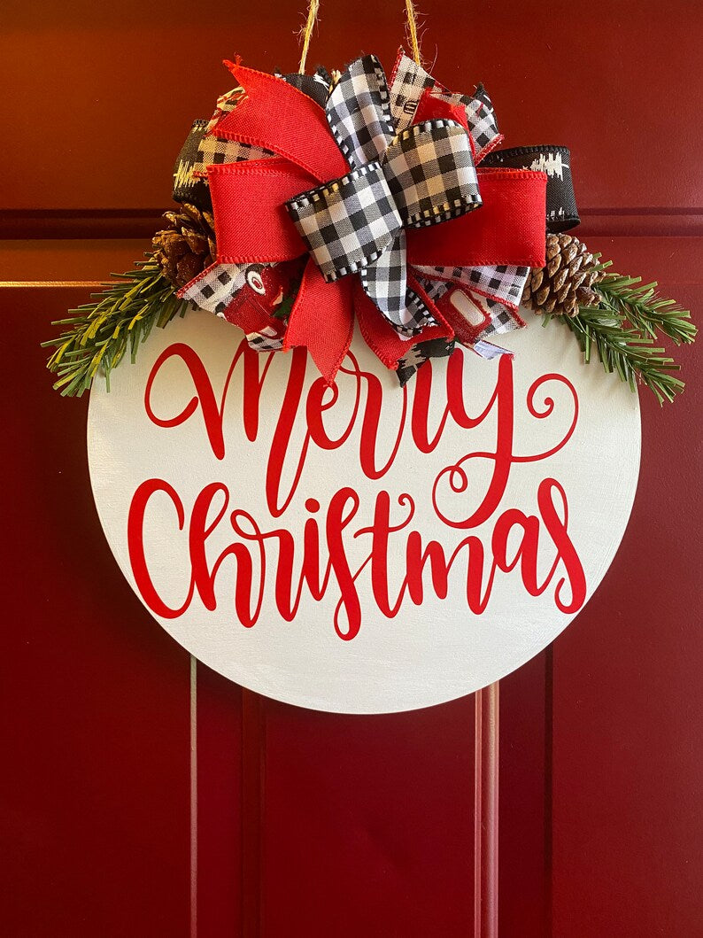 Merry Christmas Door Sign Home Decor