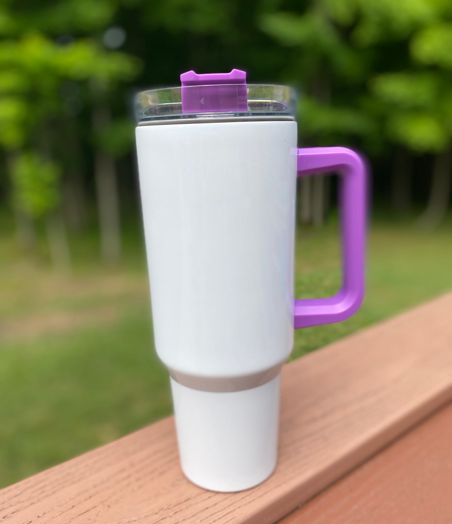 Custom 40oz Sublimation Tumbler Purple Handle