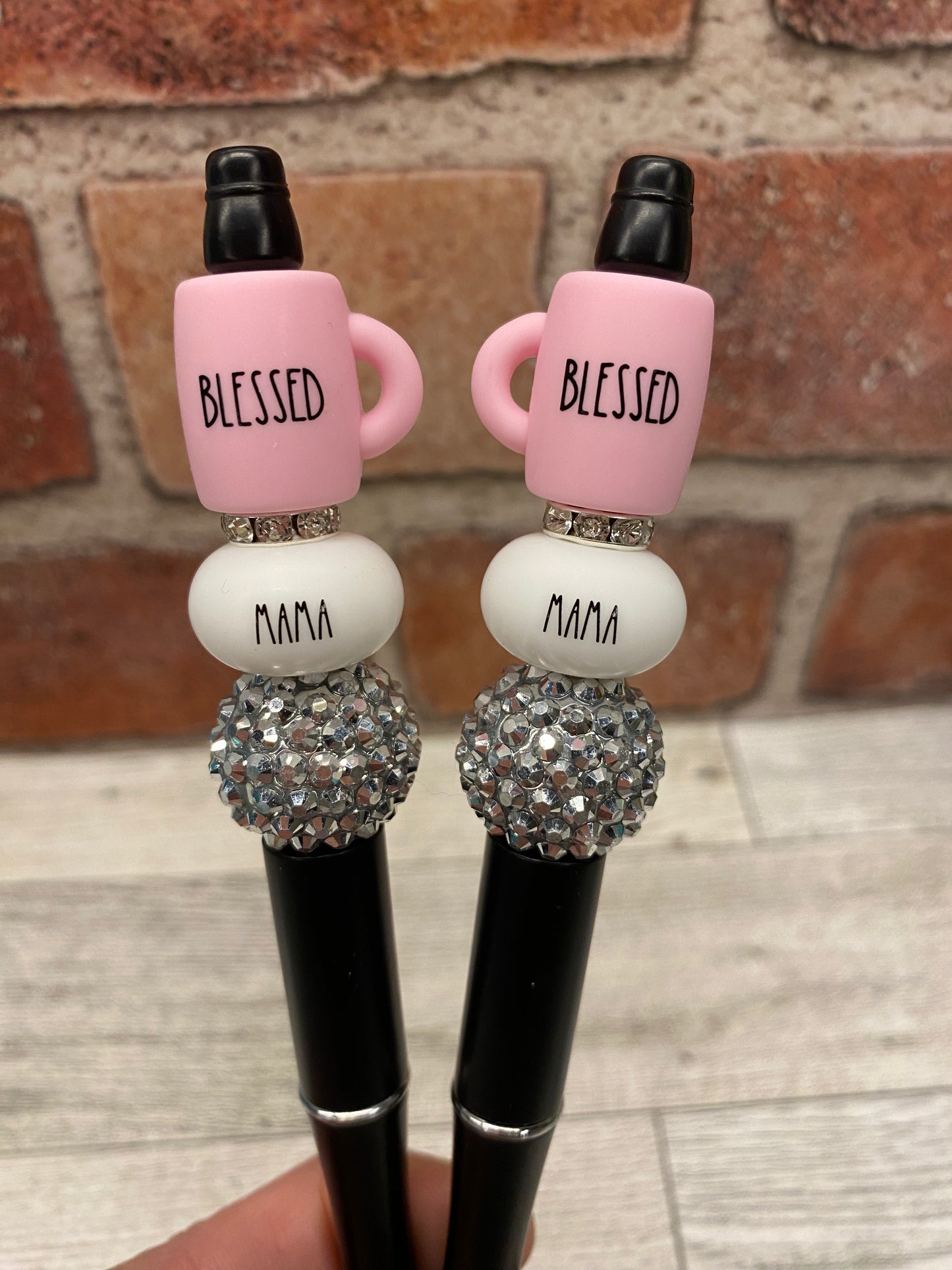 Blessed Mama Mugs silicone beaded ballpoint ink pen