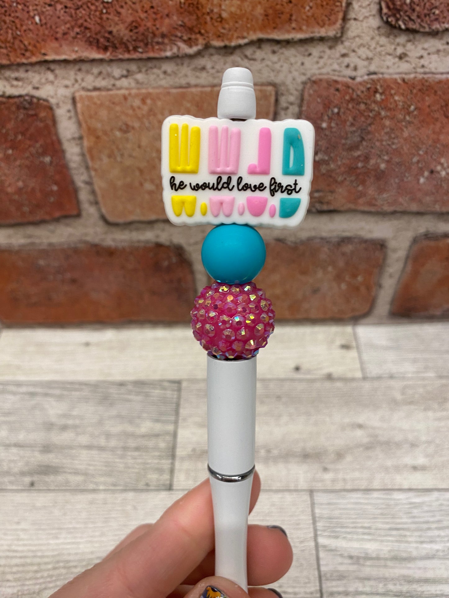 What would Jesus Do silicone beaded ballpoint ink pen