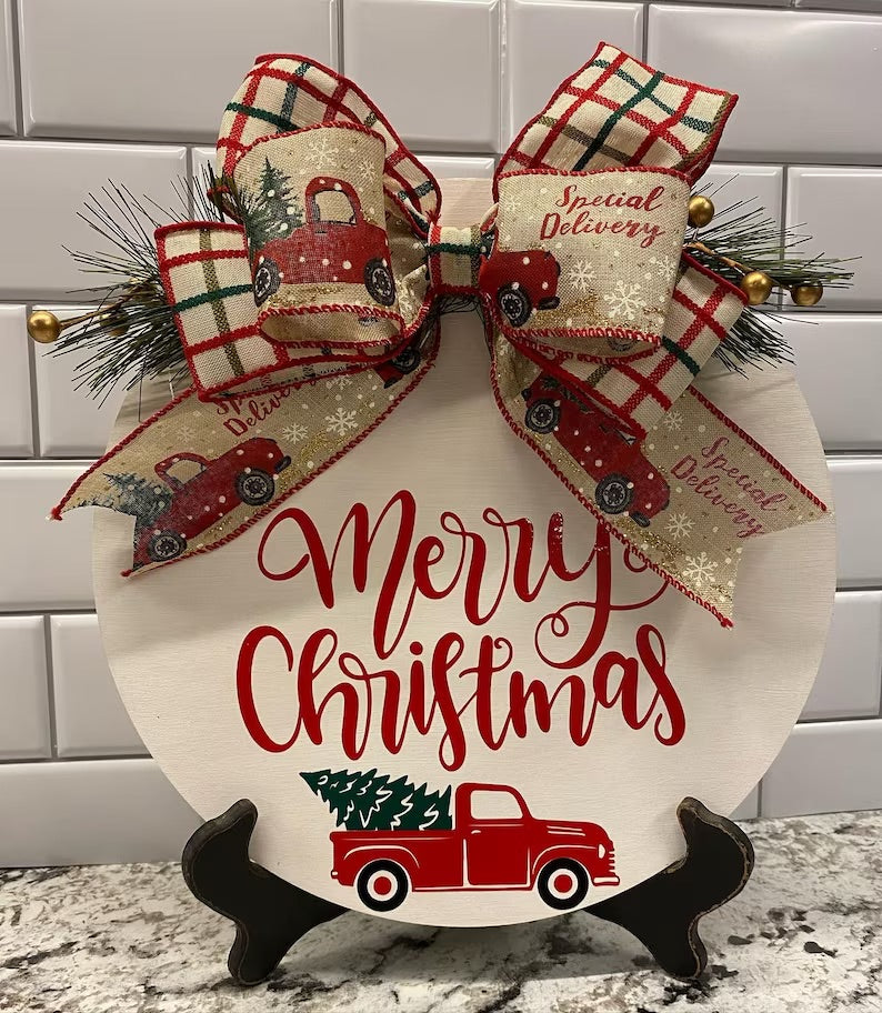 Merry Christmas Truck Door Sign Home Decor