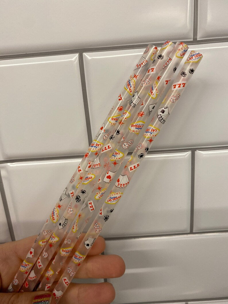 Last Vegas Reusable Plastic Straws