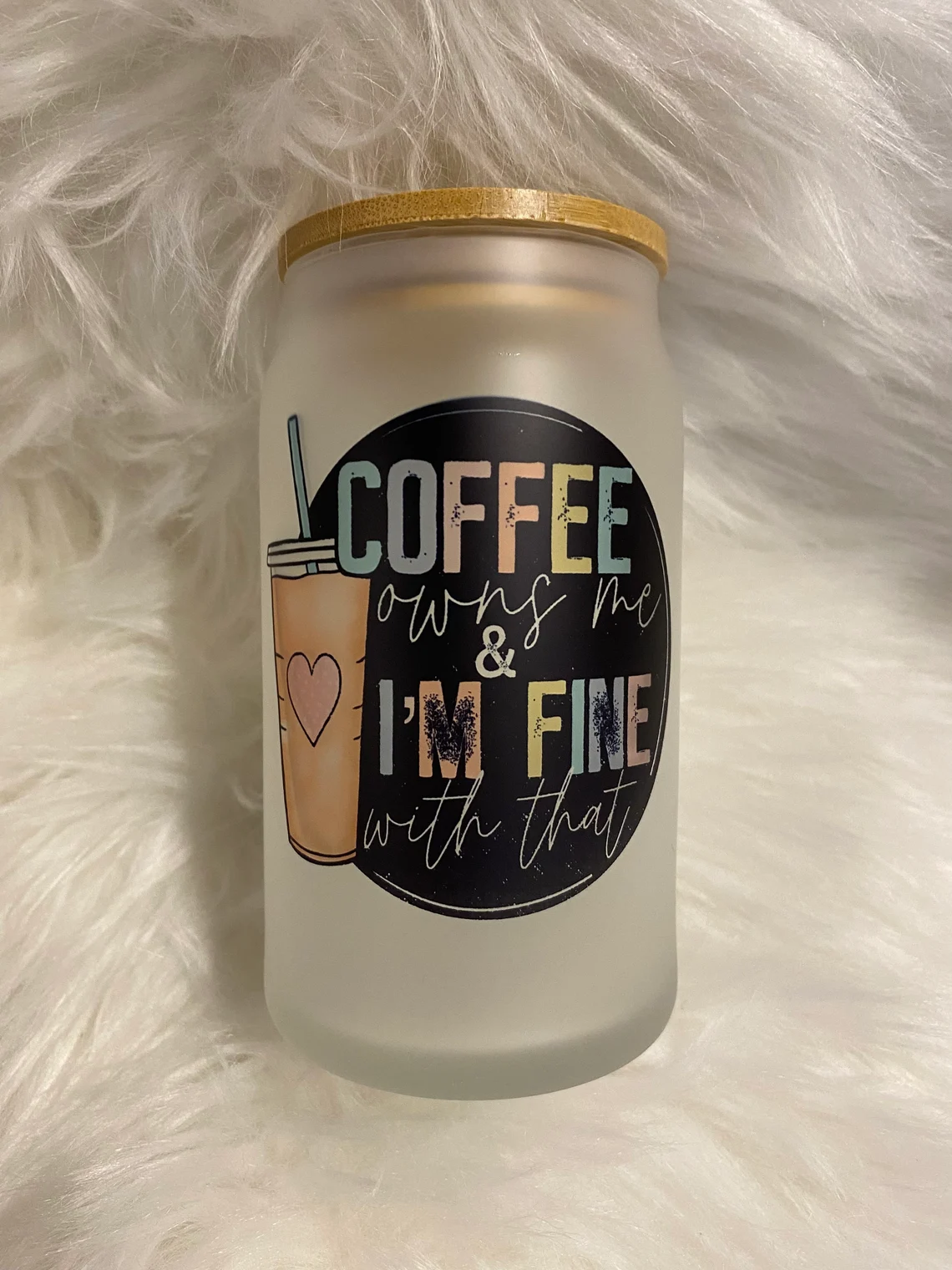 Iced Coffee Beer Glass Can | Cold like my Soul | Frosted Glass Can
