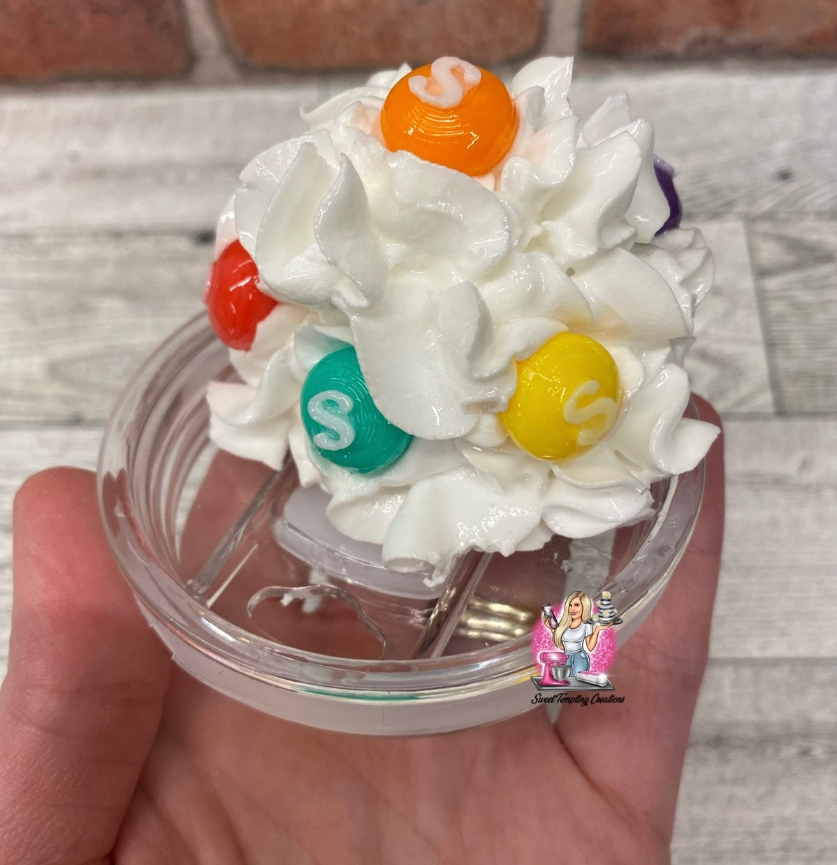 Rainbow candy whipped topping insulated 20oz skinny Tumbler