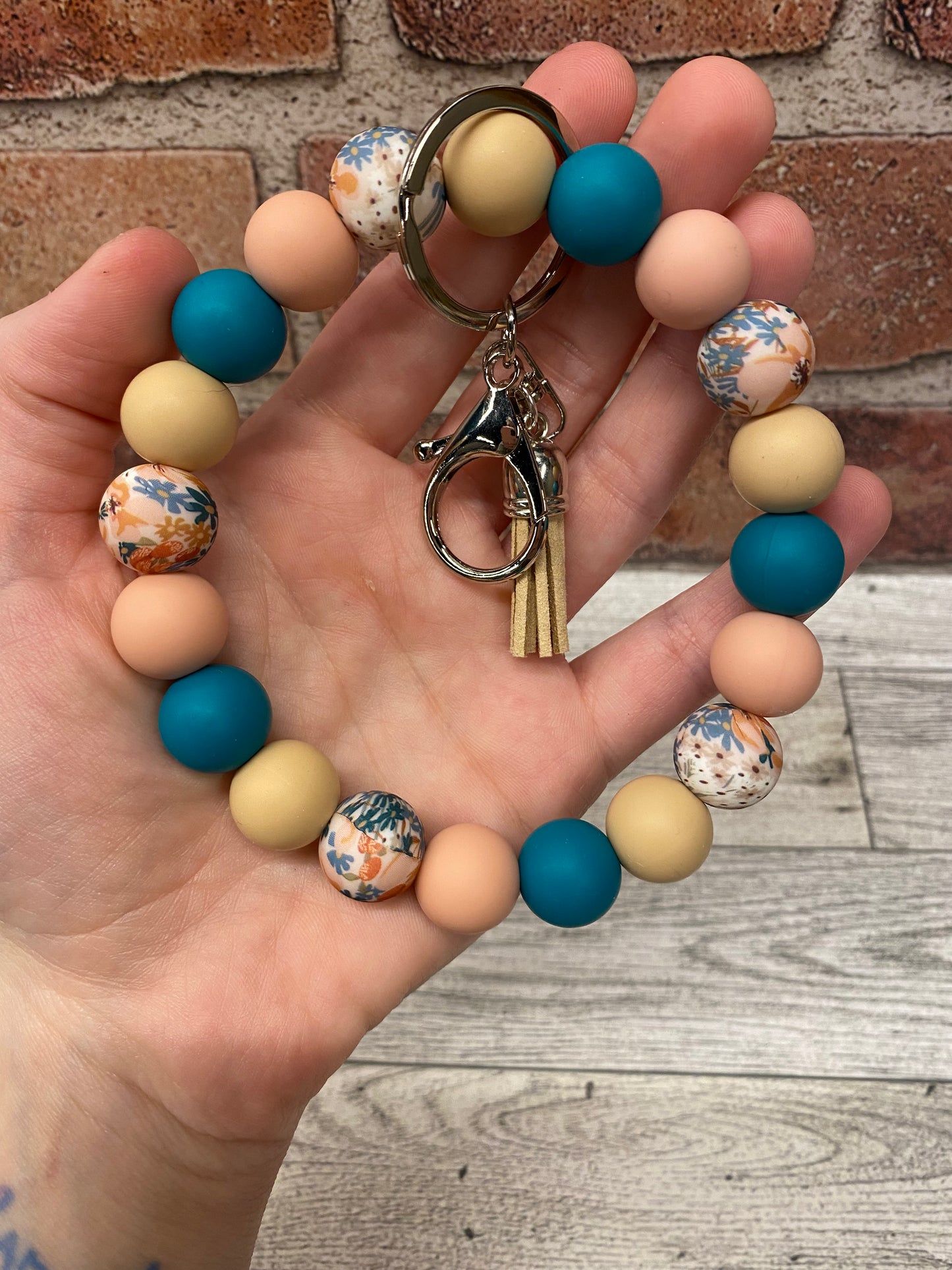 Wildflower Silicone Wristlet Keychain