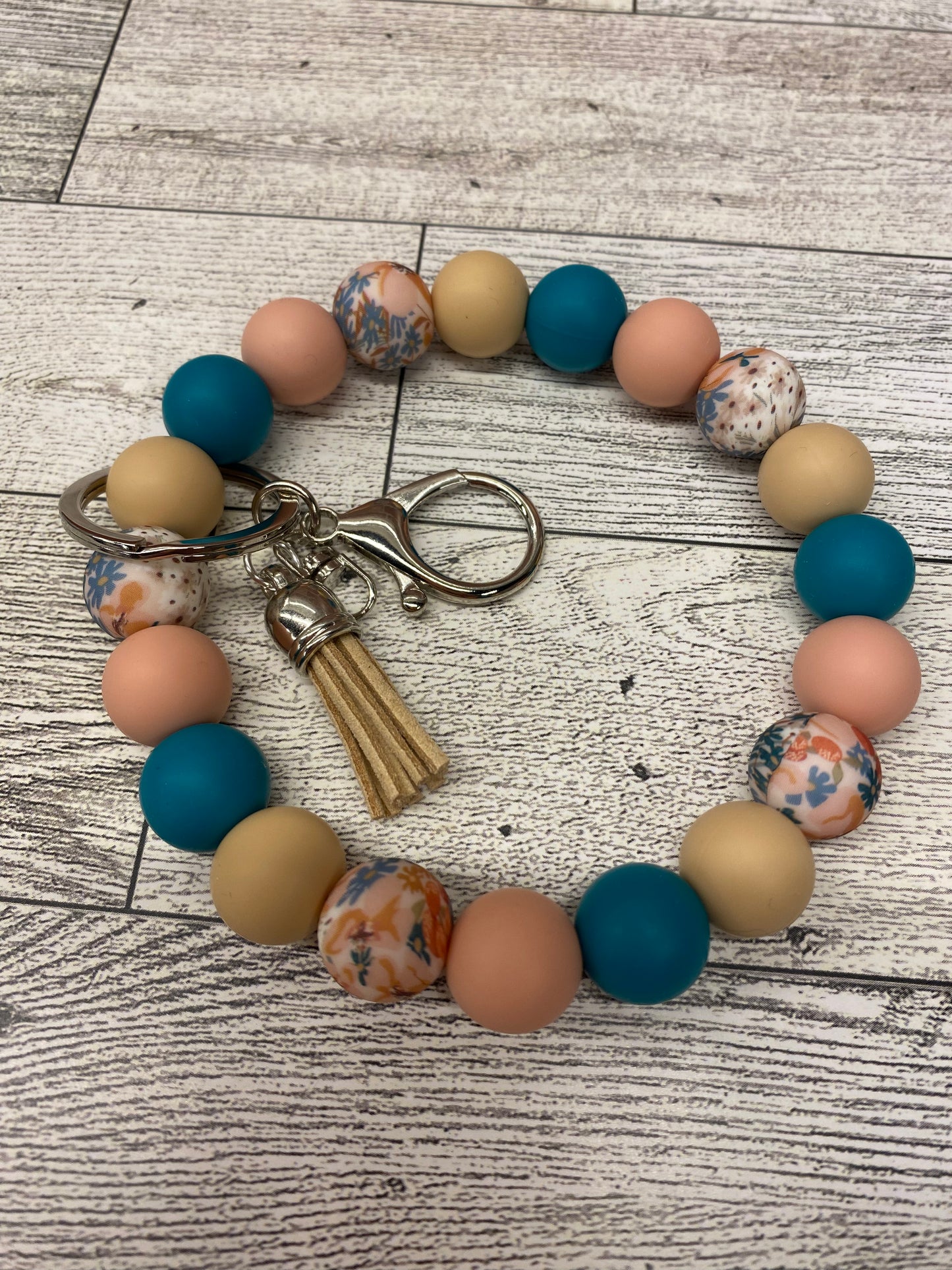 Wildflower Silicone Wristlet Keychain