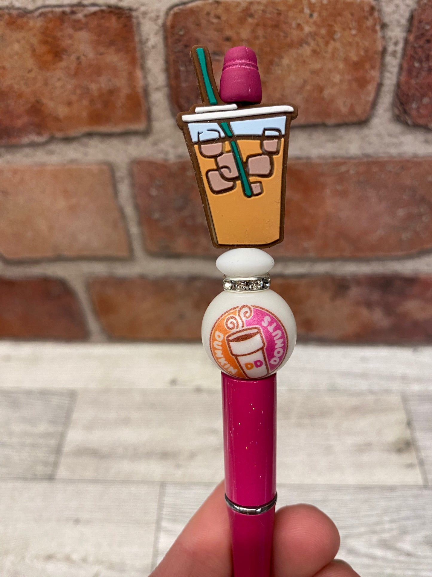 Ice Coffee Donuts silicone beaded ballpoint ink pen