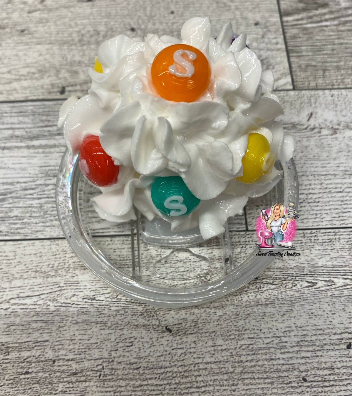 Rainbow candy whipped topping insulated 20oz skinny Tumbler
