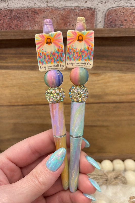 Every Knee Shall Bow silicone beaded ballpoint ink pen