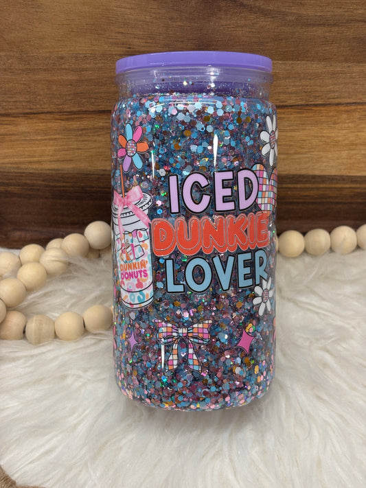 Iced Dunkie Lover Snowglobe Cup Summer Nights Glitter