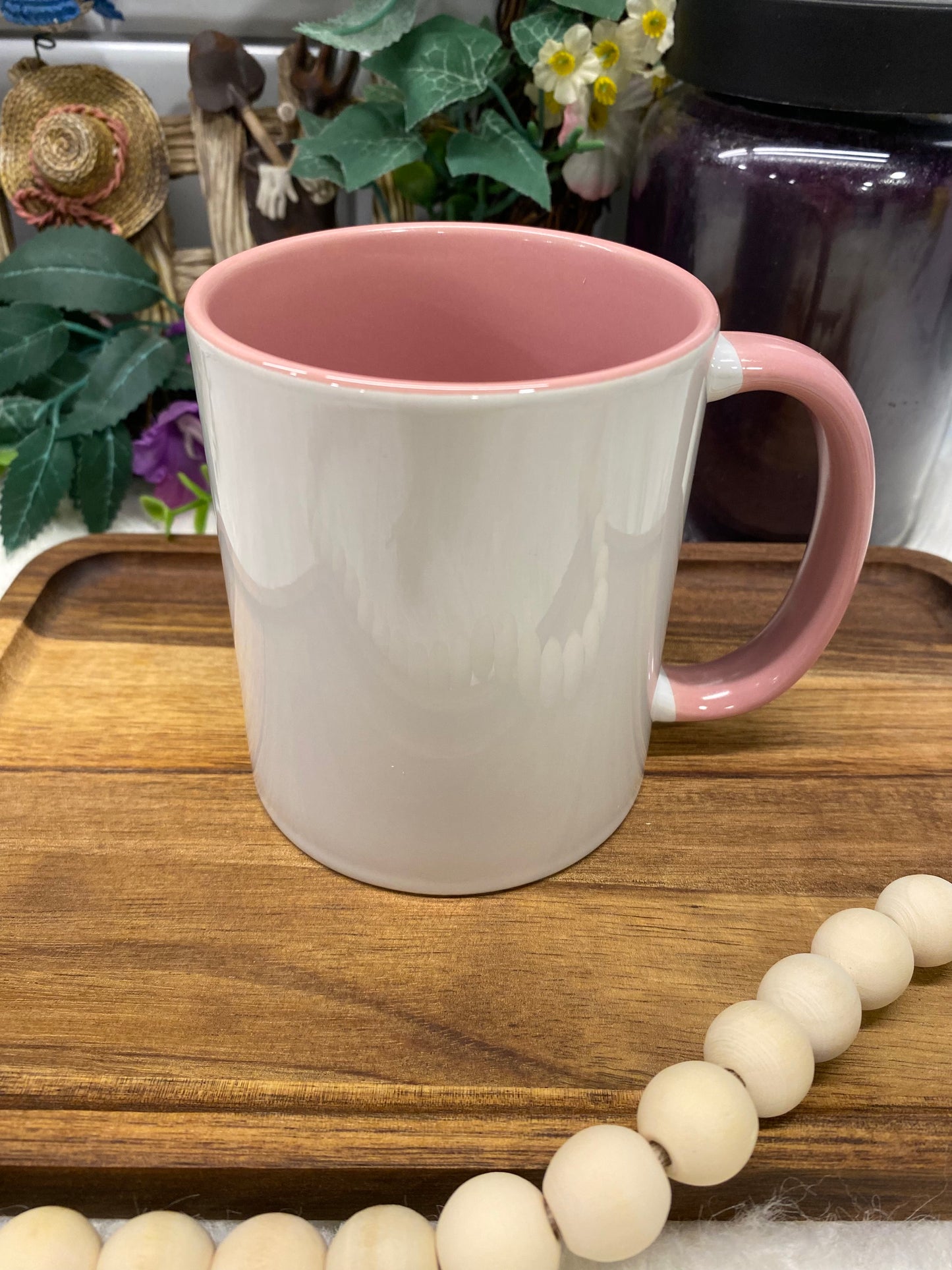 Light Pink, Custom 11oz Sublimation or UVDTF Mug